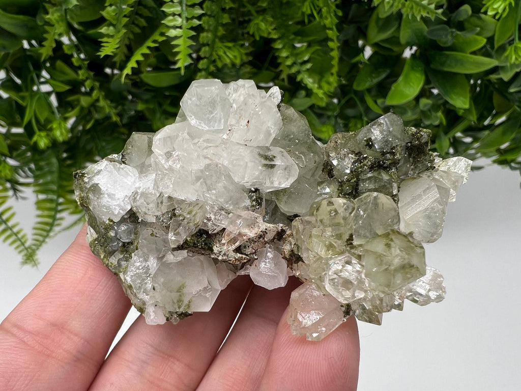 Green Epidote with Quartz Crystals - Extremely Sparkly with Rainbows,souvenirs collection stone,gift,decor, Eastern Anatolian, Turkey