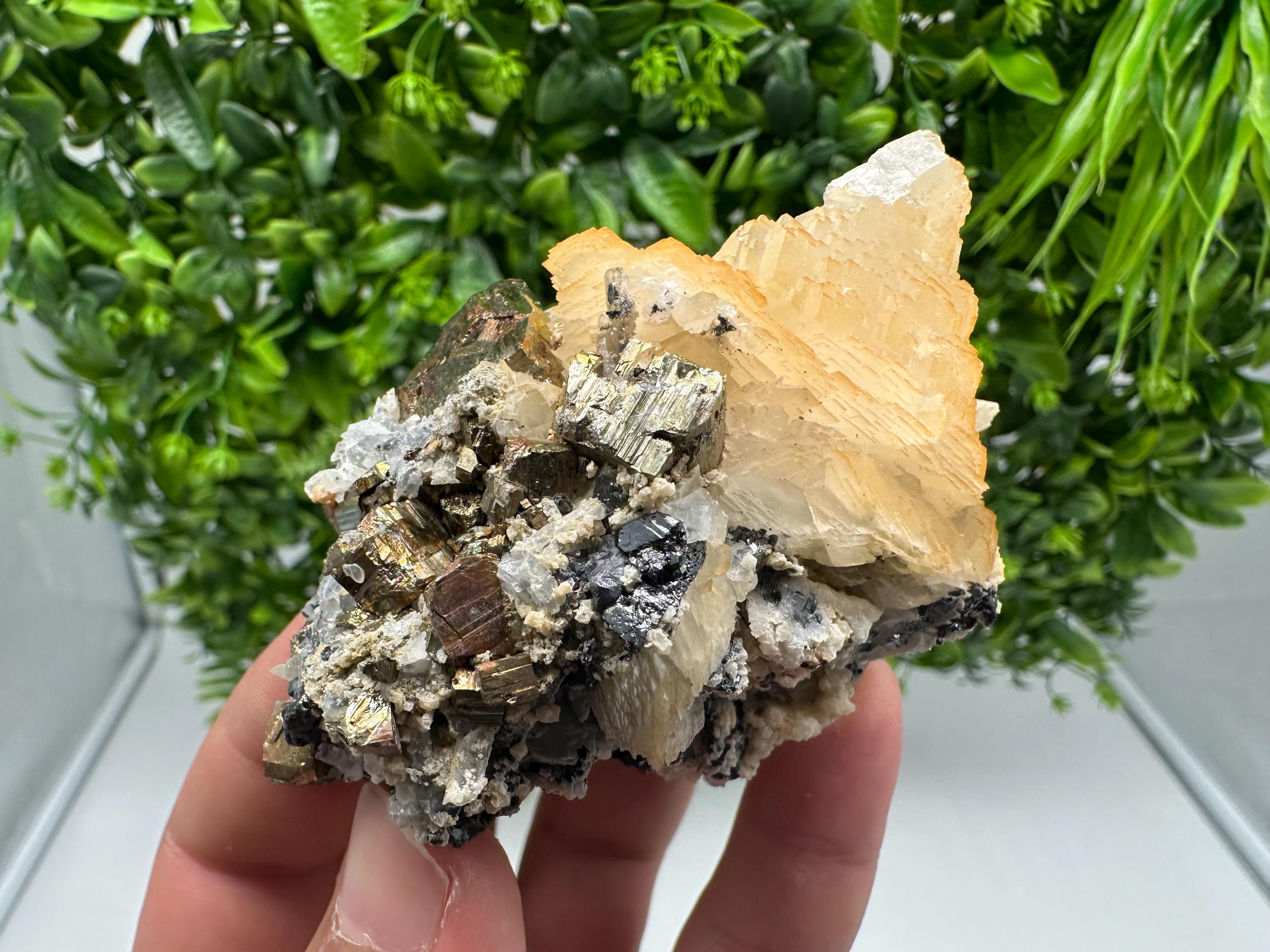 Stunning Pyrite on Quartz,Calcite from Borieva mine,Madan,Bulgaria,natural,collectible mineral specimen,home decor stone,collection crystal