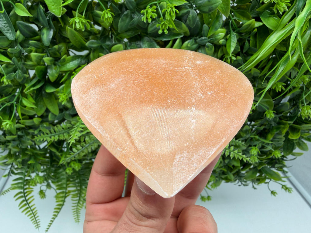 Orange Selenite Heart Crystal Selenite Charging Heart – Natural Crystal Heart – Reiki Healing Stone – Meditation Crystal – Spiritual Decor