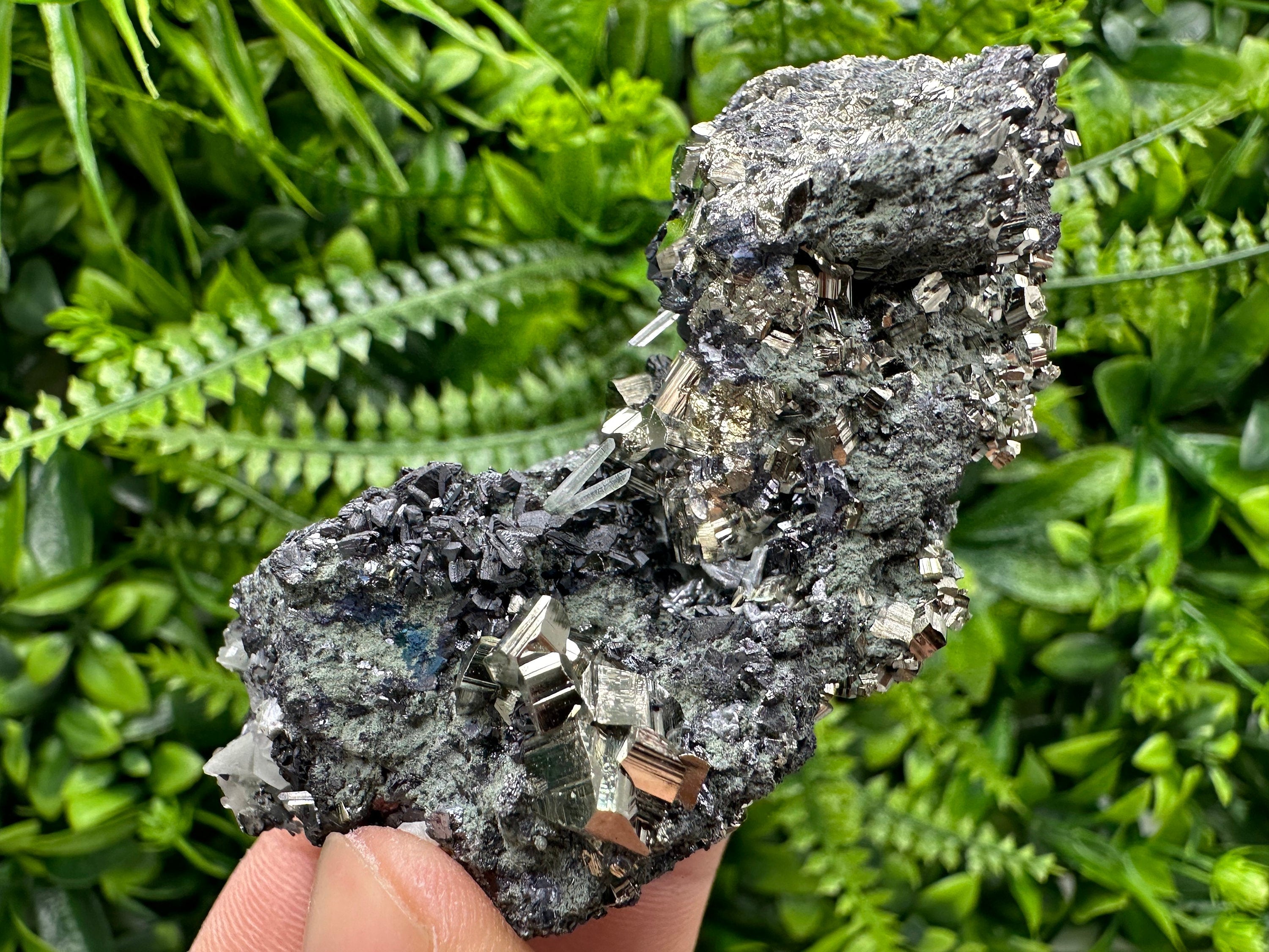 Pyrite Sphalerite Quartz Cluster with Chlorite, Bulgaria Minerals