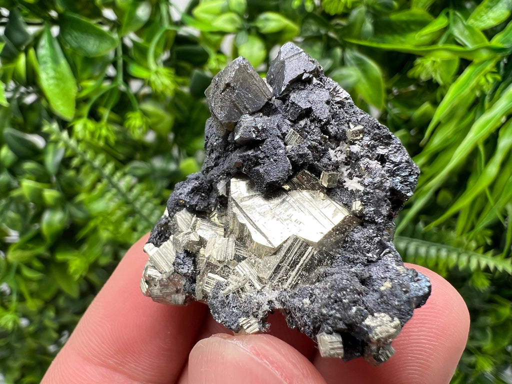 Golden Pyrite,Sphalerite from 9th September mine,Madan,Bulgaria,natural,collectible mineral specimen,home decor crystal,Pyrite cluster,