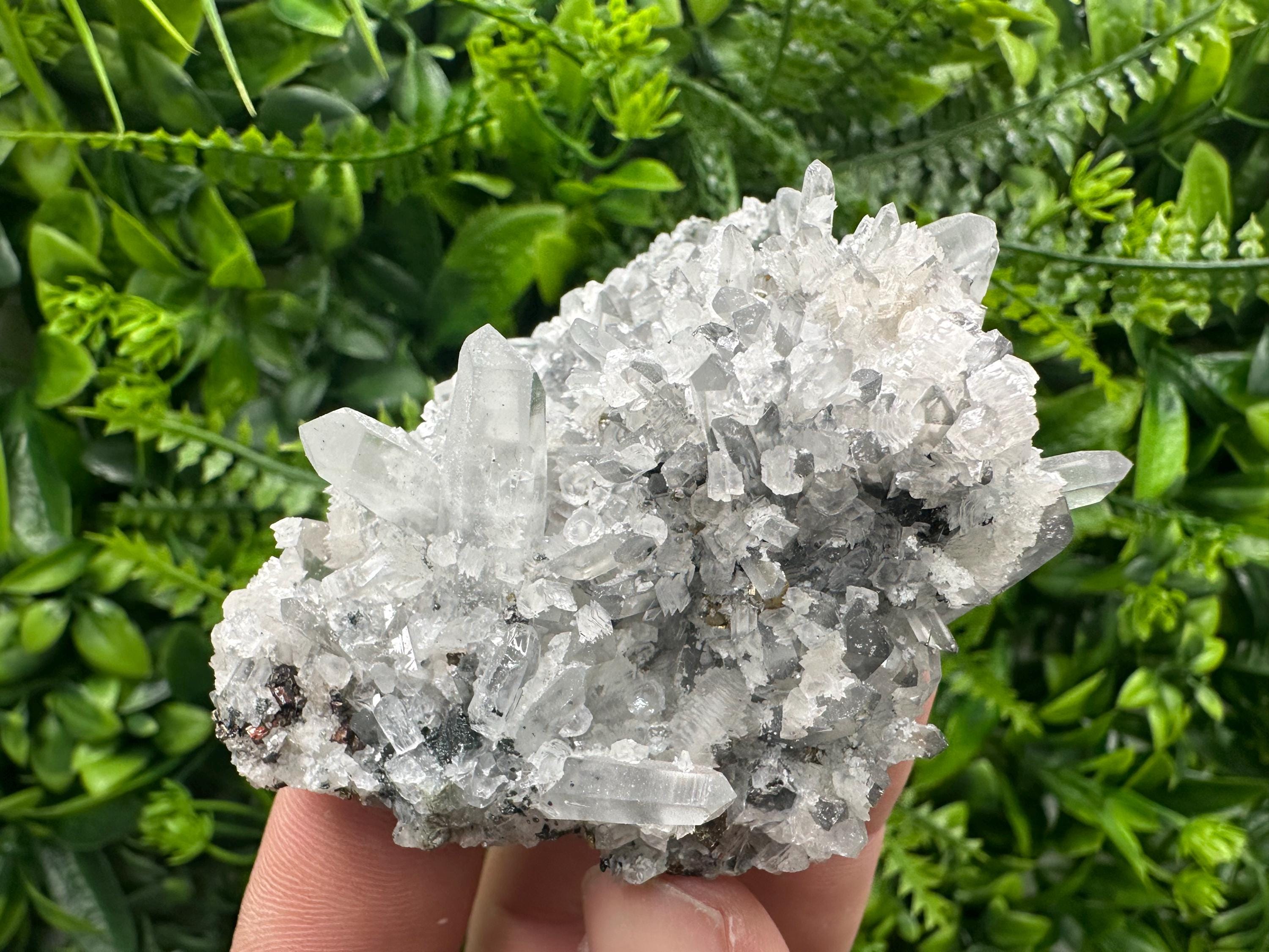 Borieva Mine Quartz Crystal, Calcite, Pyrite Specimen, Home Decor