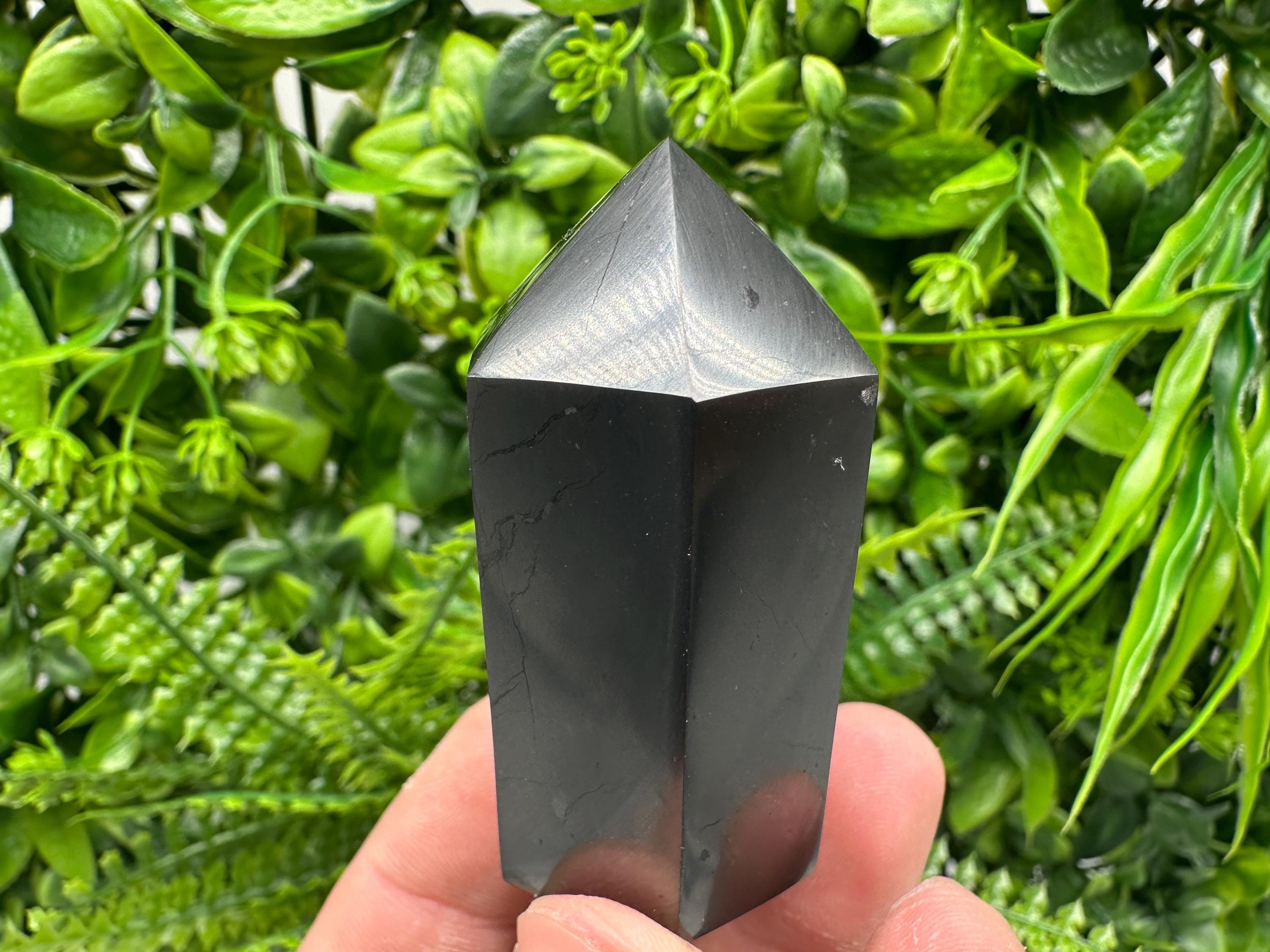 Shungite Stone Tower: EMF Neutralizer, Energy Protection (5cm)