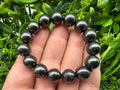 Shungite Bracelet: Natural Gemstone, EMF Protection, 10mm Beaded Bracelet