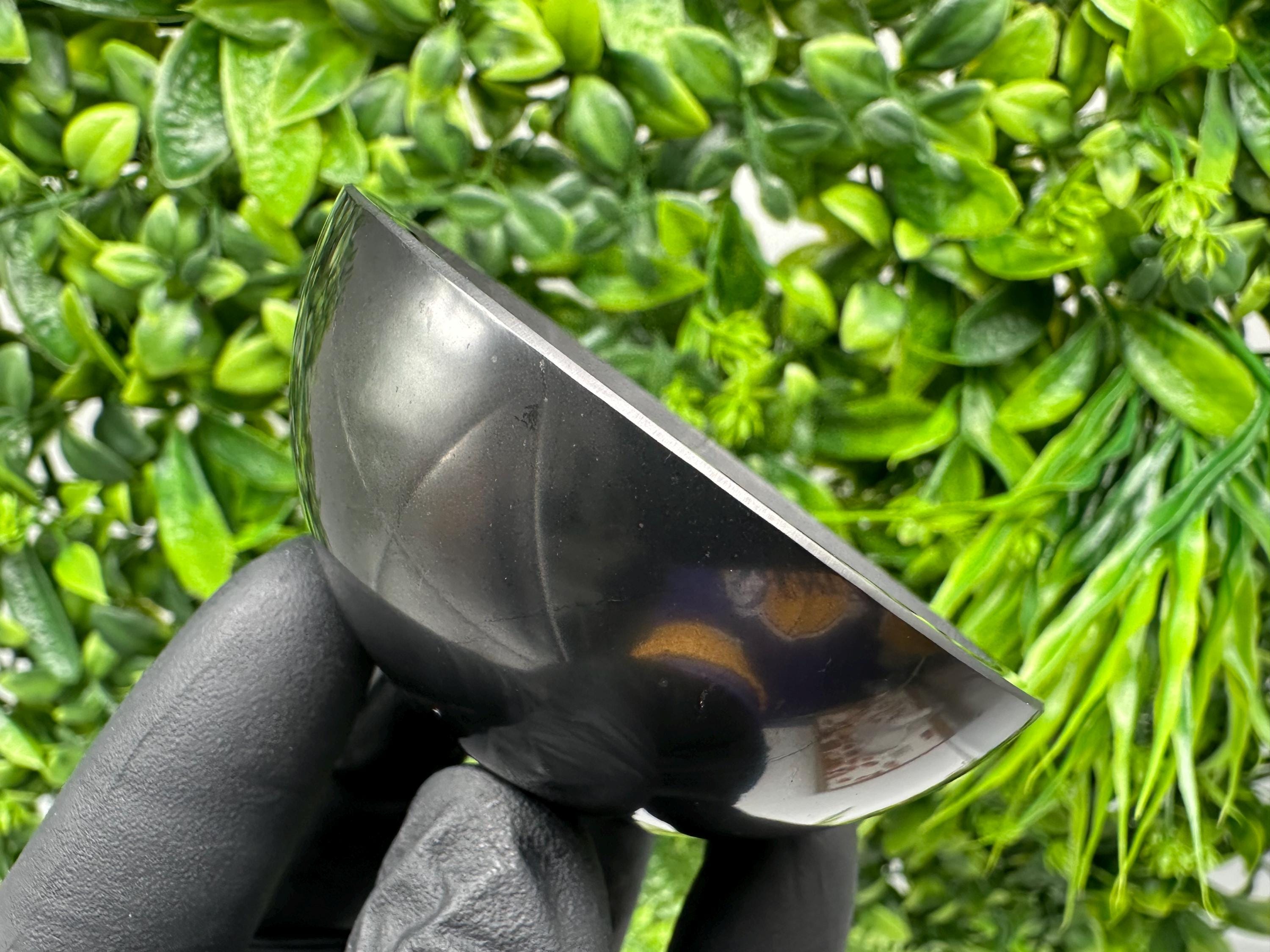 Polished Shungite Bowl (70mm): EMF Protection, Water Purification