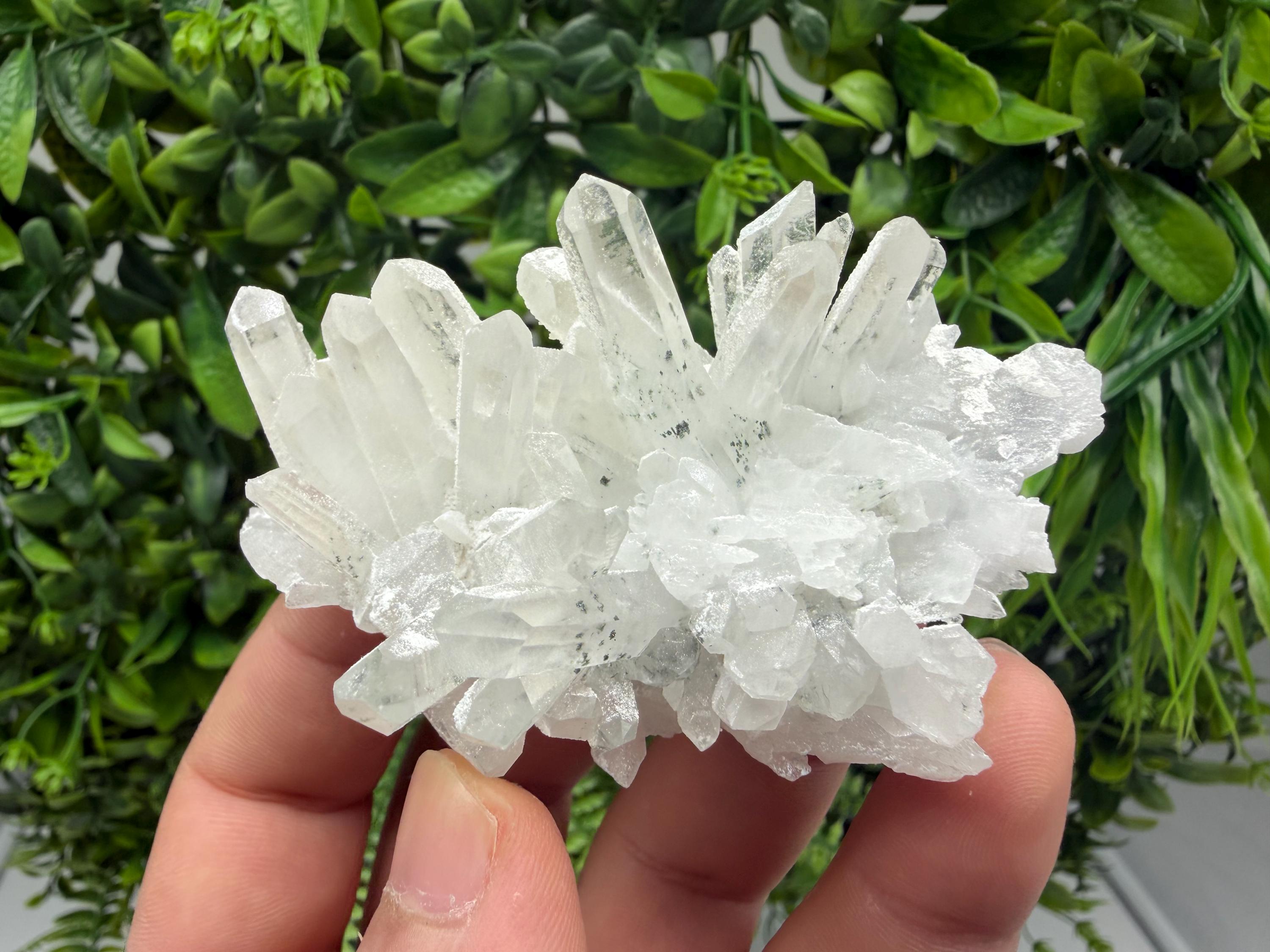 Wonderful Transparent Quartz whit Chlorite ,From 9th September mine,Madan,Bulgaria,Quartz,Quartz crystal,mineral specimen,collection quartz