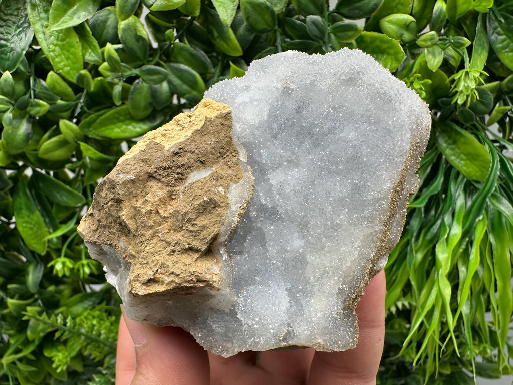 Blue Chalcedony Quartz with Chlorite Inclusions: Bulgarian Crystal Decor