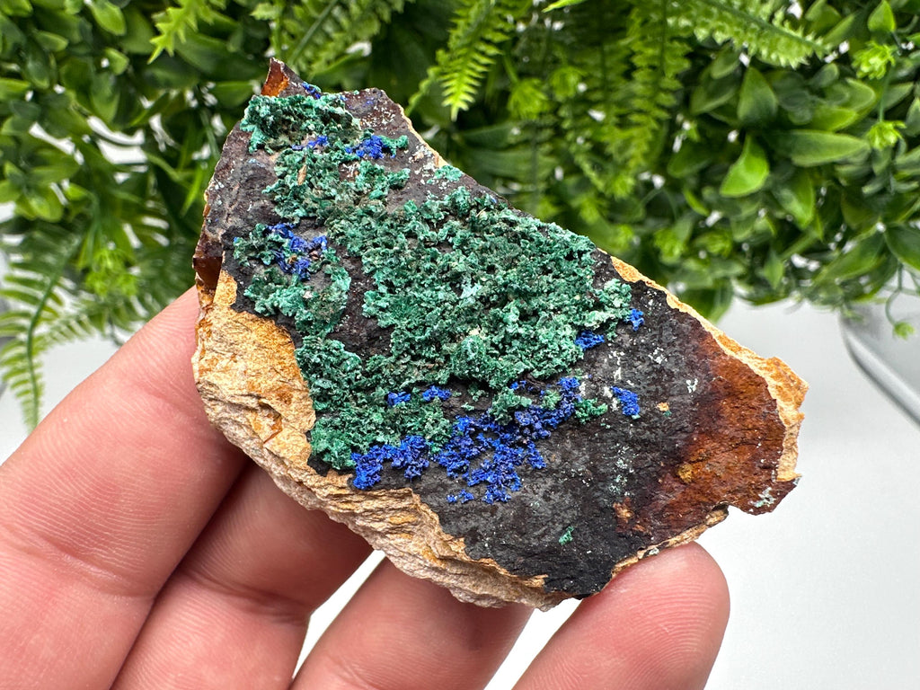 Moroccan Azurite Malachite Specimen: Rare Crystal Mineral Decor