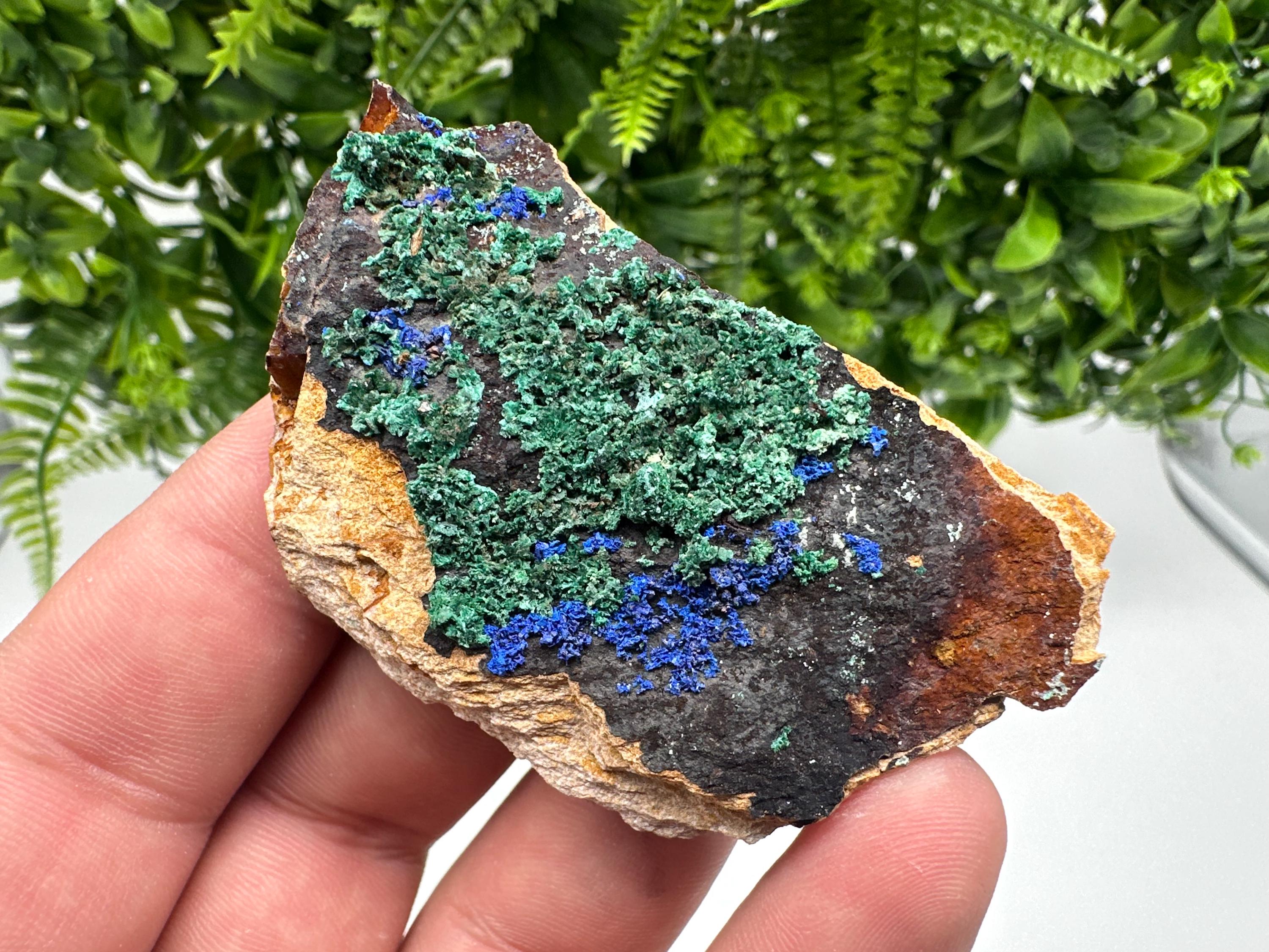 Moroccan Azurite Malachite Specimen: Rare Crystal Mineral Decor