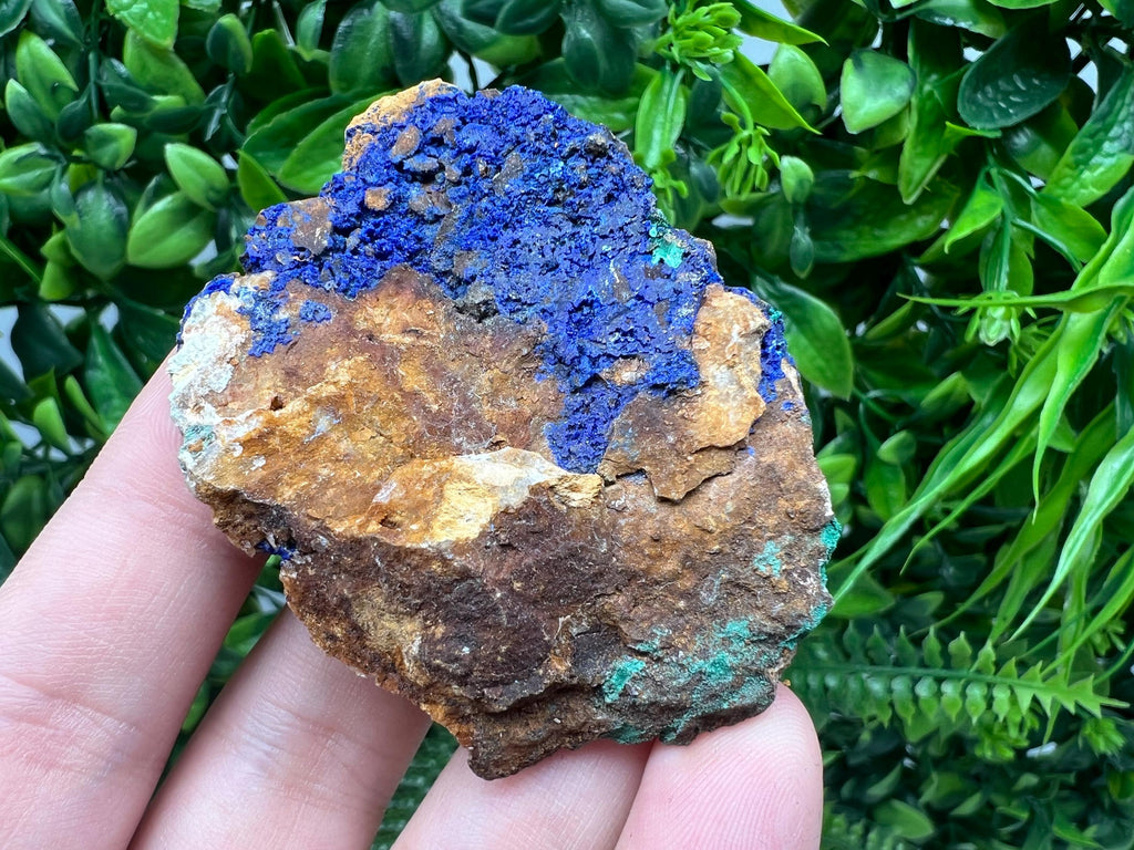 Azurite Malachite Mineral Specimen: Moroccan Blue-Green Crystal, Home Decor