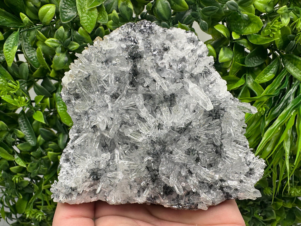 Quartz Cluster with Black Sphalerite, Home Decor Stone