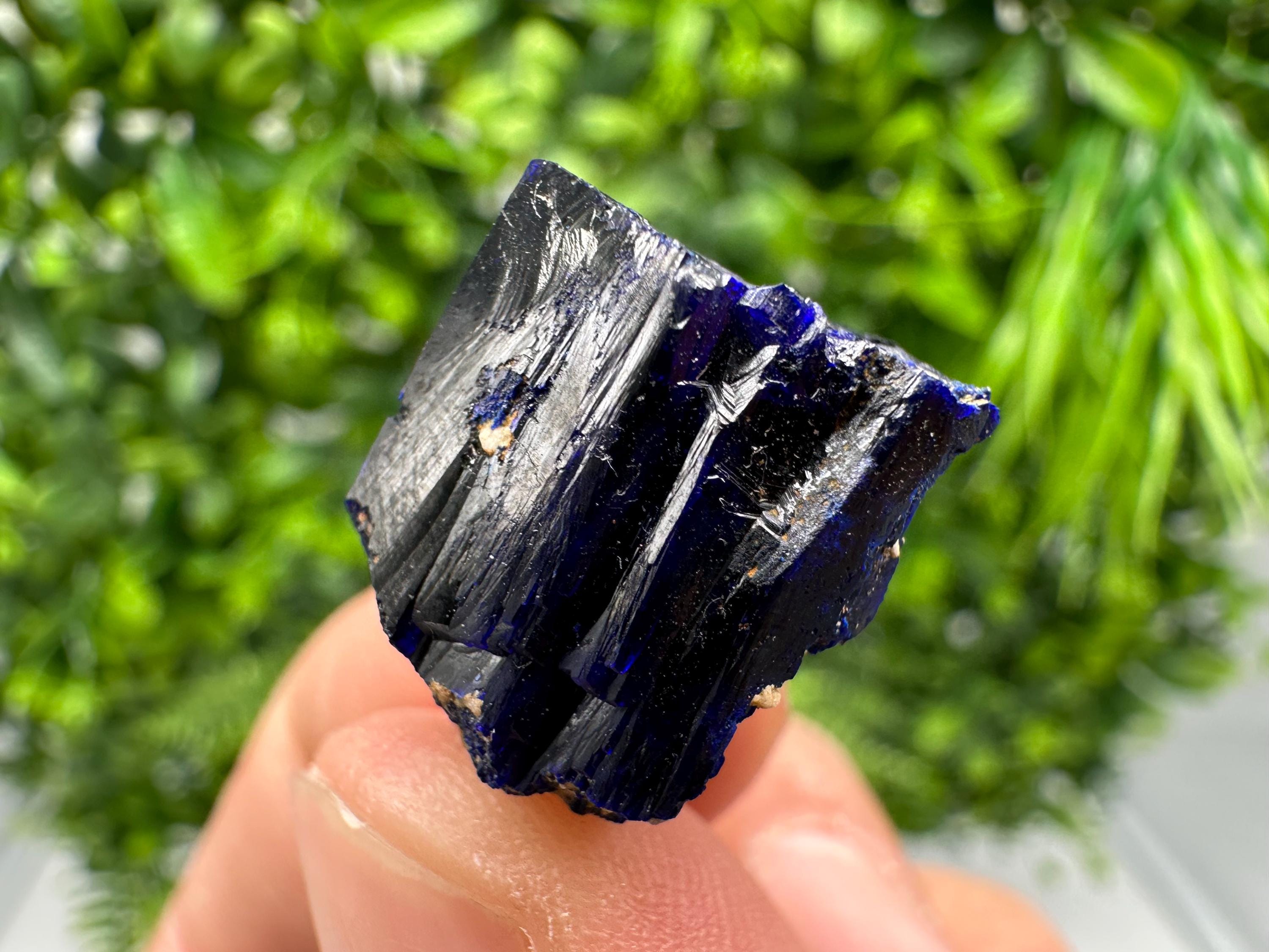 Crystallized Azurite-Kerrouchen,Morocco-Blue Azurite Specimen-High Quality Blue Azurite-Azurite Mineral Specimen, gemmy,lustrous of Azurite