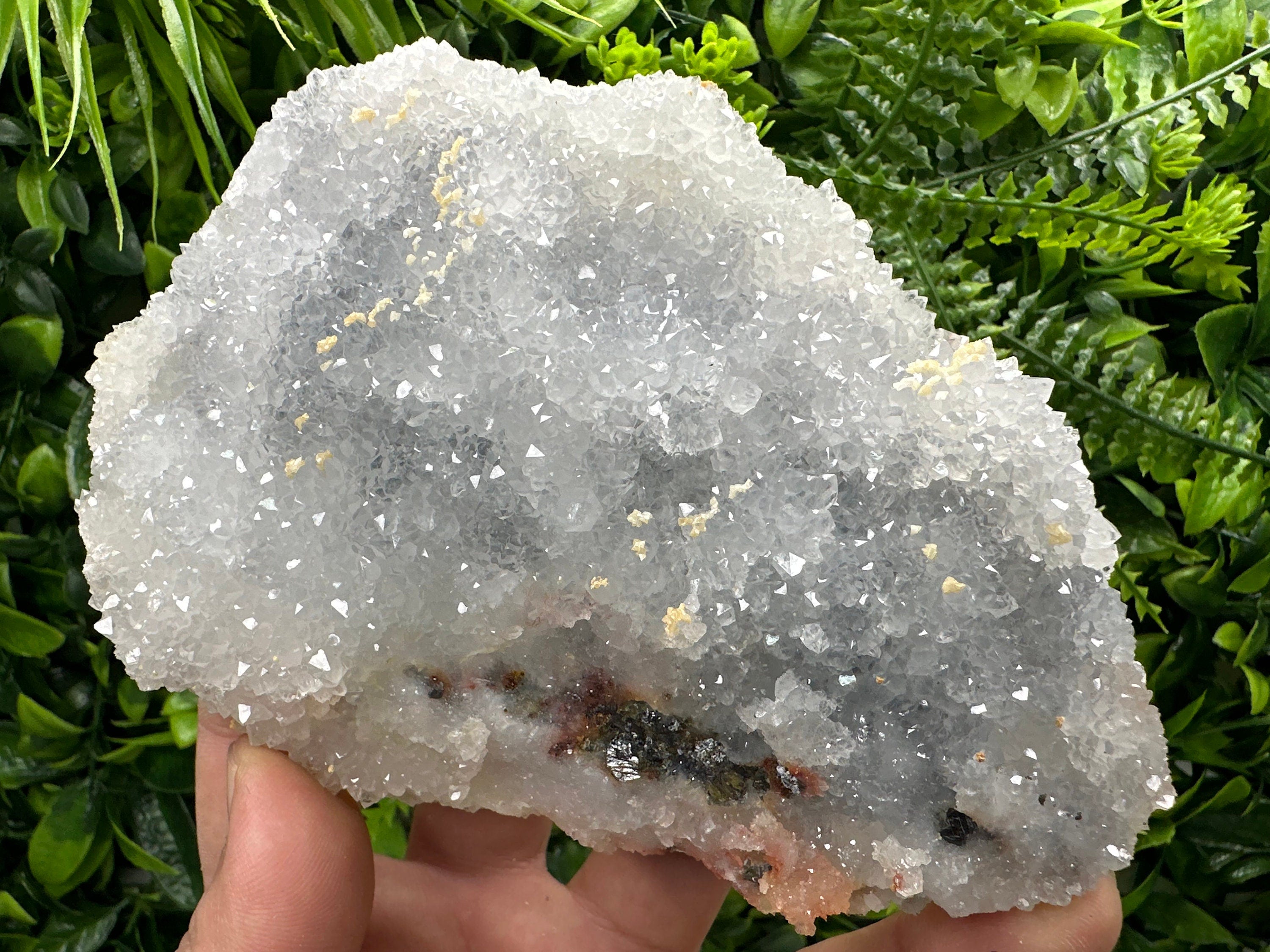 Chlorite Chalcedony Quartz Cluster, Madan Bulgaria Mineral Specimen