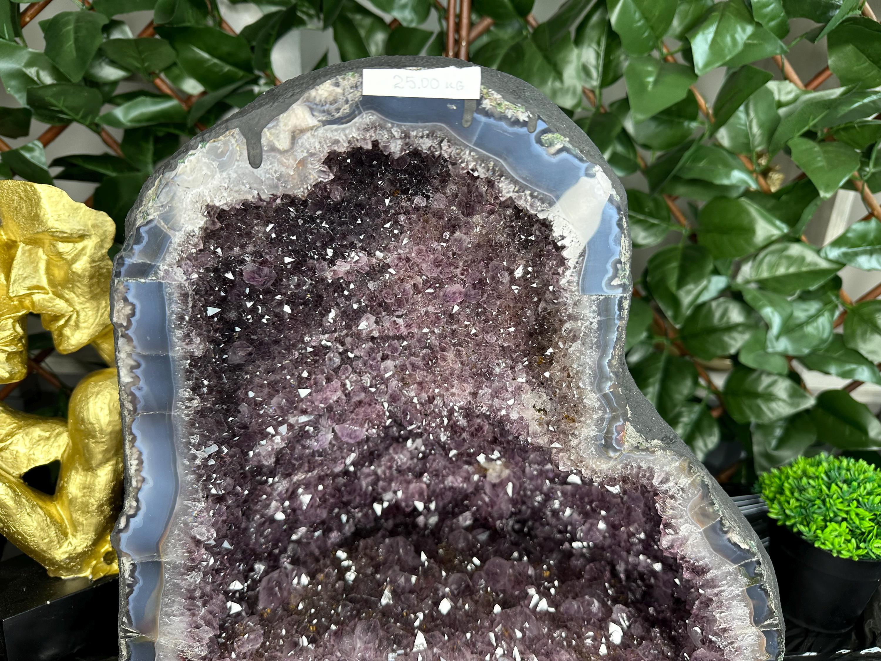 Large Amethyst Geode, Brazil Purple Quartz Crystal, Mineral Specimen, Home Decor