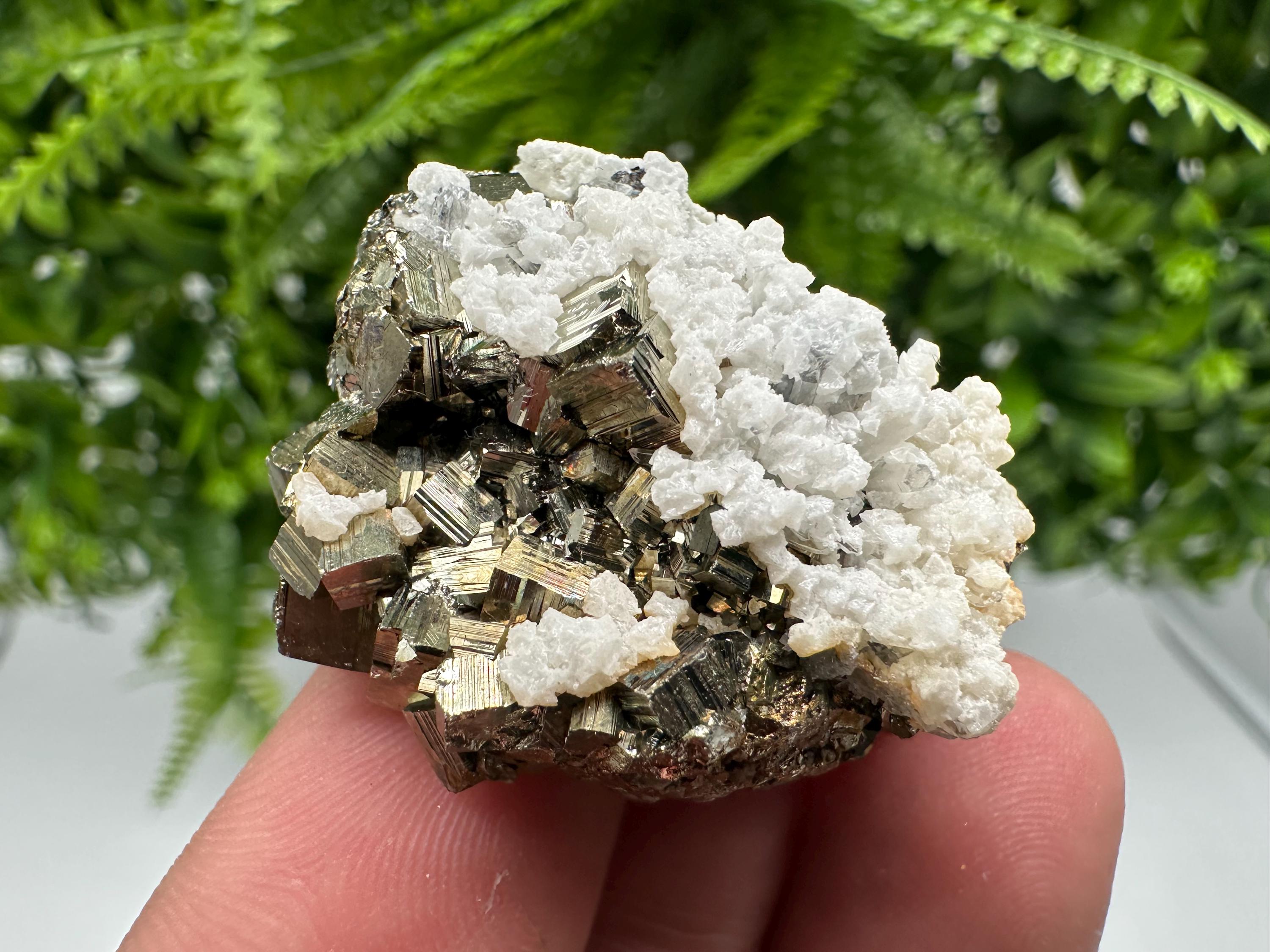 Rainbow Pyrite with Calcite, Natural Minerals Souvenir, Bulgaria
