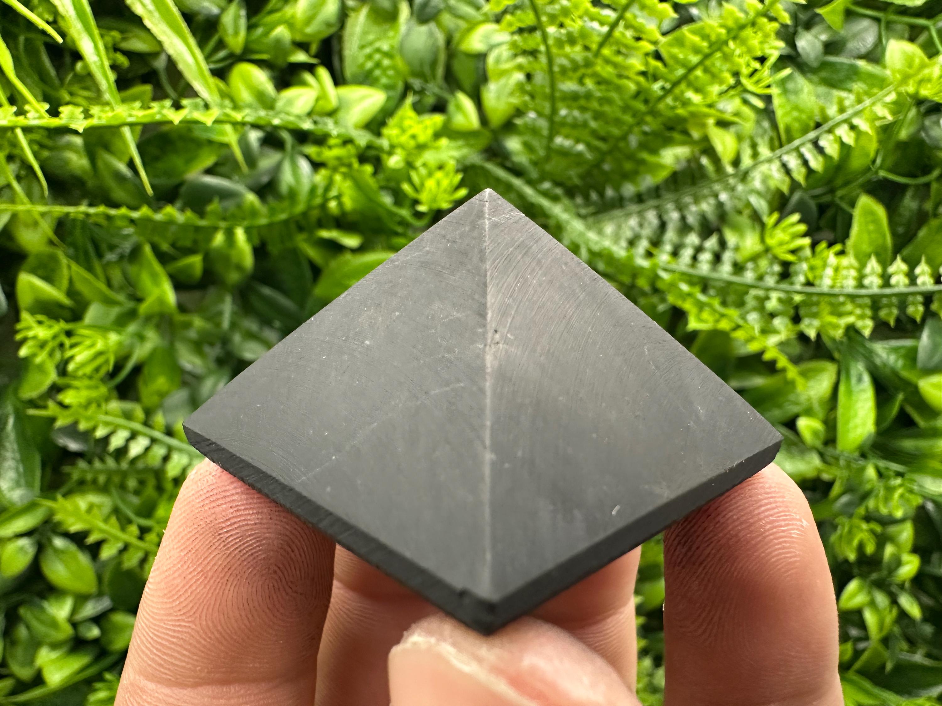 Shungite Pyramid 4cm: EMF & 5G Protection, Healing Crystal
