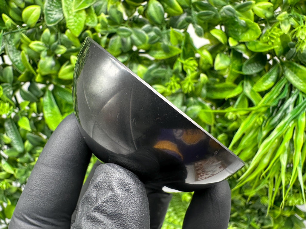 Polished Shungite Bowl (70mm): EMF Protection, Water Purification