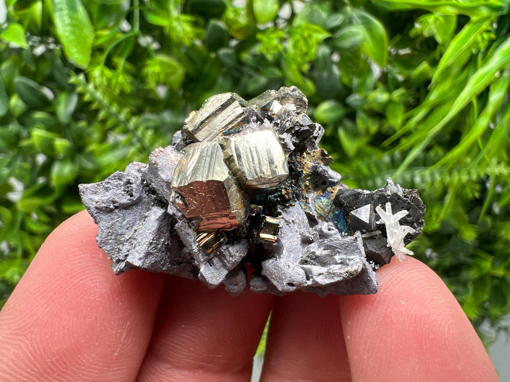Pyrite Cluster, Galena, Sphalerite Mineral Specimen, Bulgaria Decor Crystal