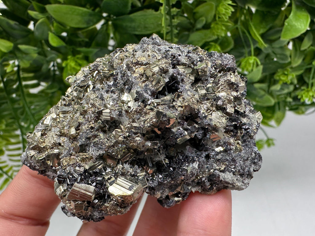 Wonderful Pyrite on Green Quartz,natural,collection mineral,gift,home decor stone,rare crystal,collection Borieva mine,Madan,Bulgaria