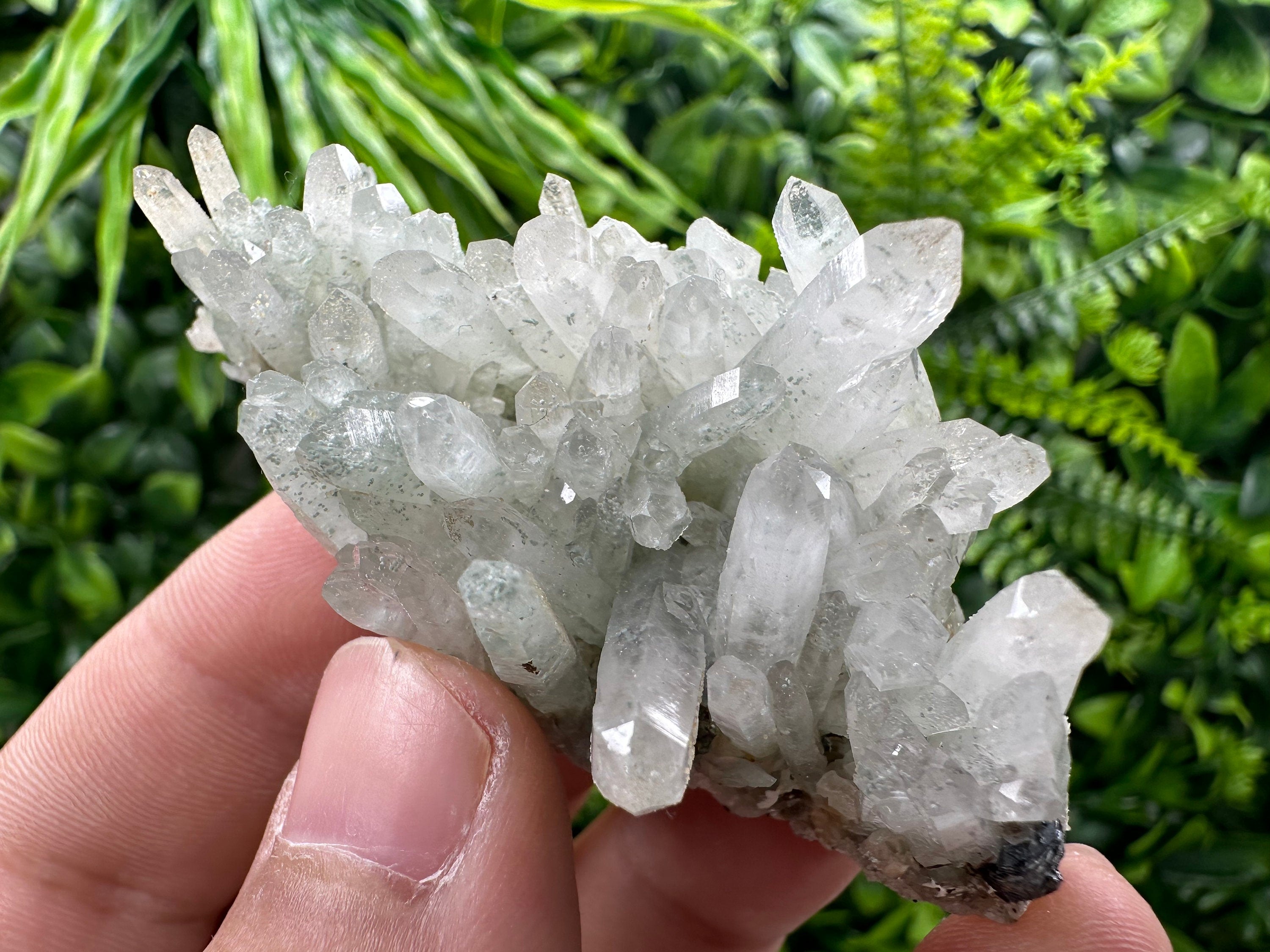 Green Quartz Specimen: Chlorite and Sphalerite Inclusions, Madan Bulgaria