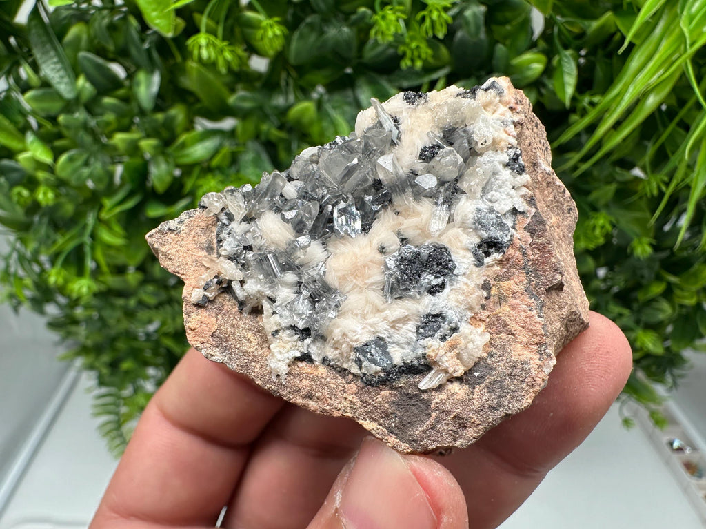 Wonderful Baryte with Cerussite on Galena from Morocco,Crystal, Mineral,Specimen,Cluster,Crystals,Barite Crystal,Cerussite Crystal,Specimen