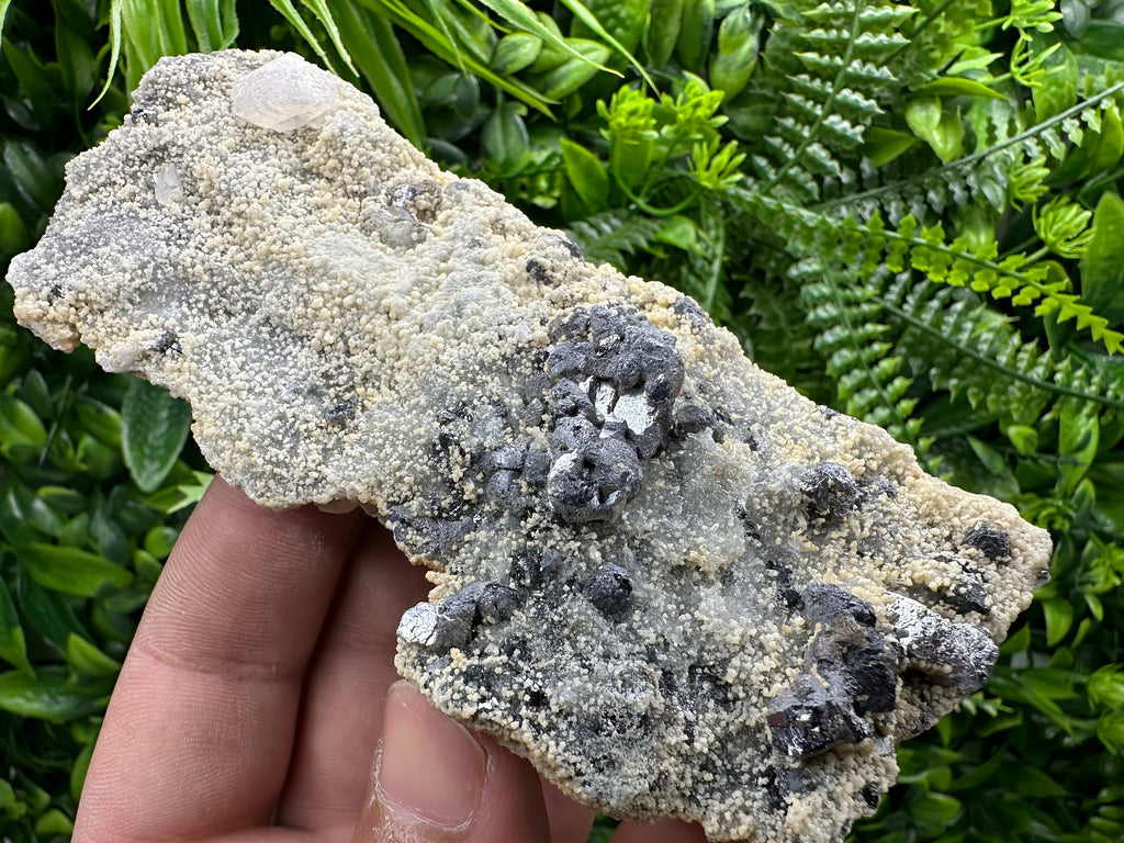 Galena Calcite Sphalerite on Quartz, Borieva Mine Mineral Specimen