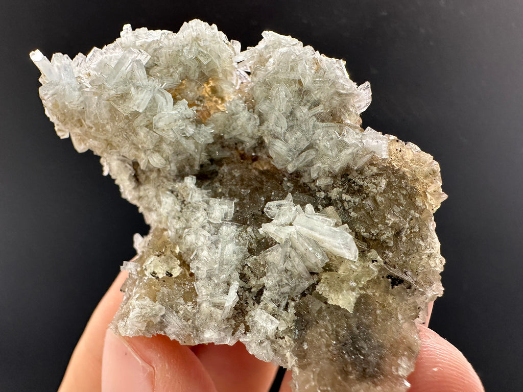 Blue Barite on Yellow Fluorite Mineral Specimen from Spain