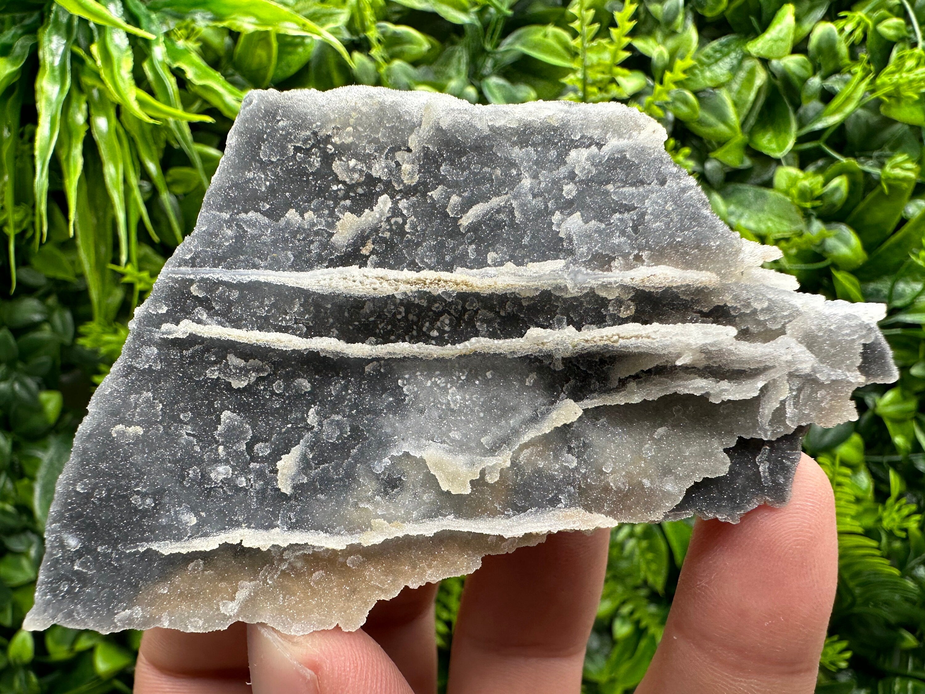 Blue Chalcedony Quartz with Chlorite Inclusions, Bulgaria Crystal Decor