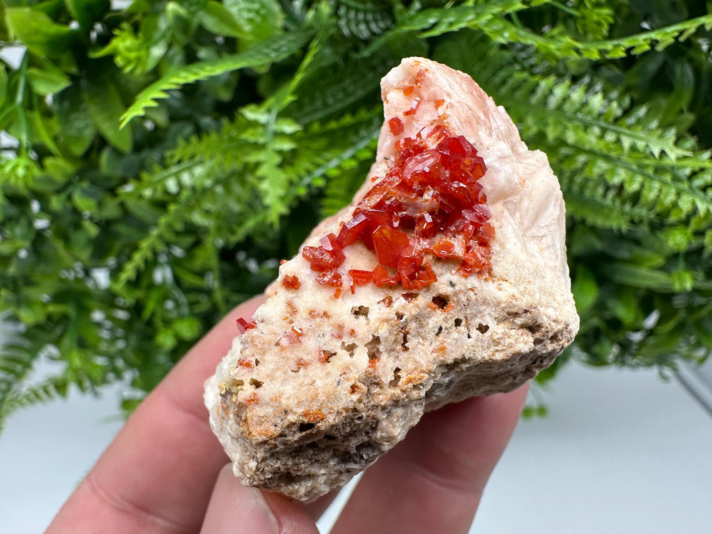 Red Vanadinite on Barite, Morocco Mineral Specimen