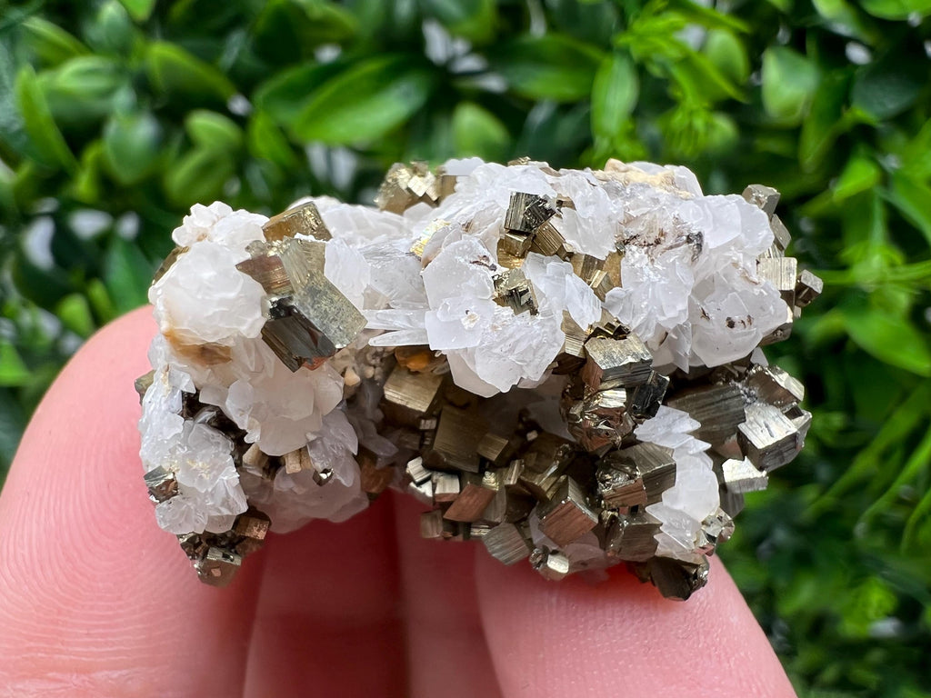 Rainbow Pyrite with Calcite, Natural Mineral Specimen, Borieva Bulgaria