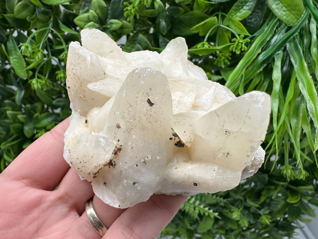 Calcite on Green Quartz: Laki Bulgaria Healing Crystal