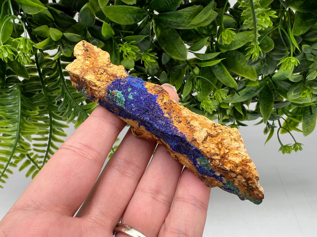 Azurite Malachite Mineral Specimen: Moroccan Blue-Green Crystal, Collector Stone