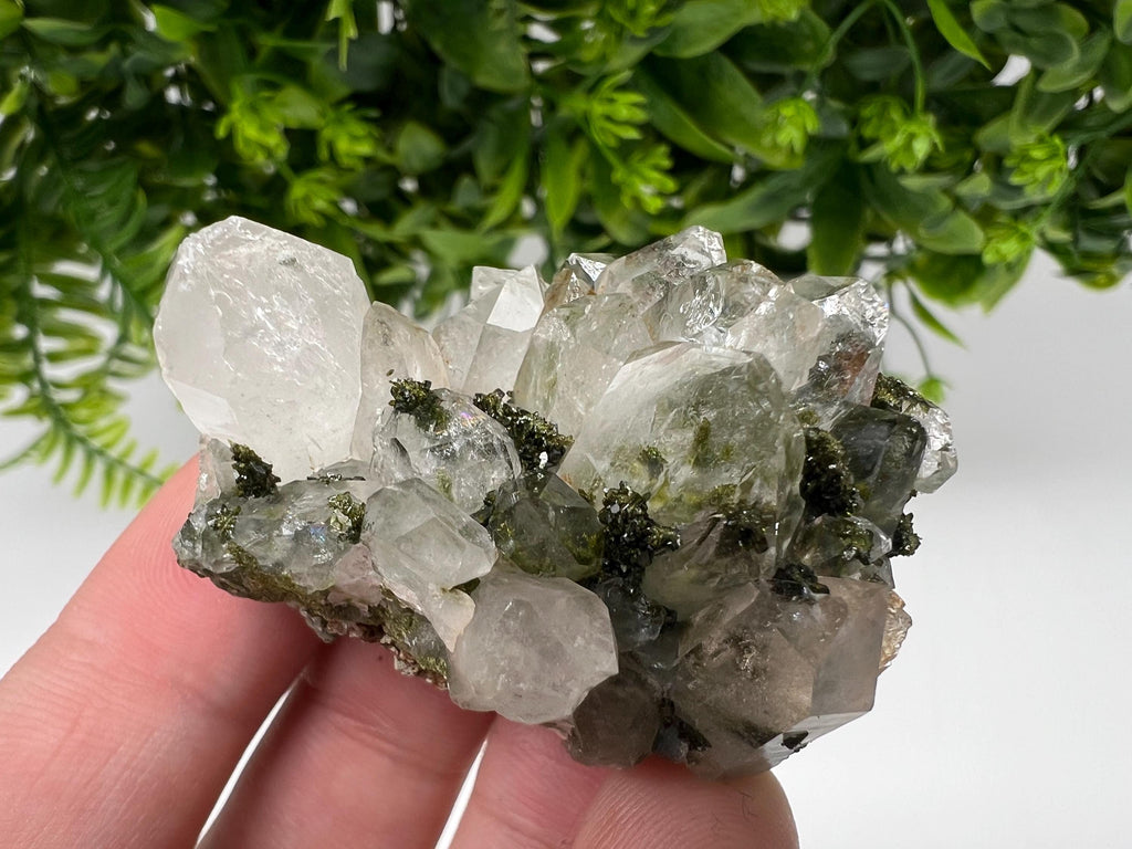 LARGE, Green Epidote with Quartz Crystals - Extremely Sparkly with Rainbows,souvenirs collection stone,gift,decor, Eastern Anatolian, Turkey