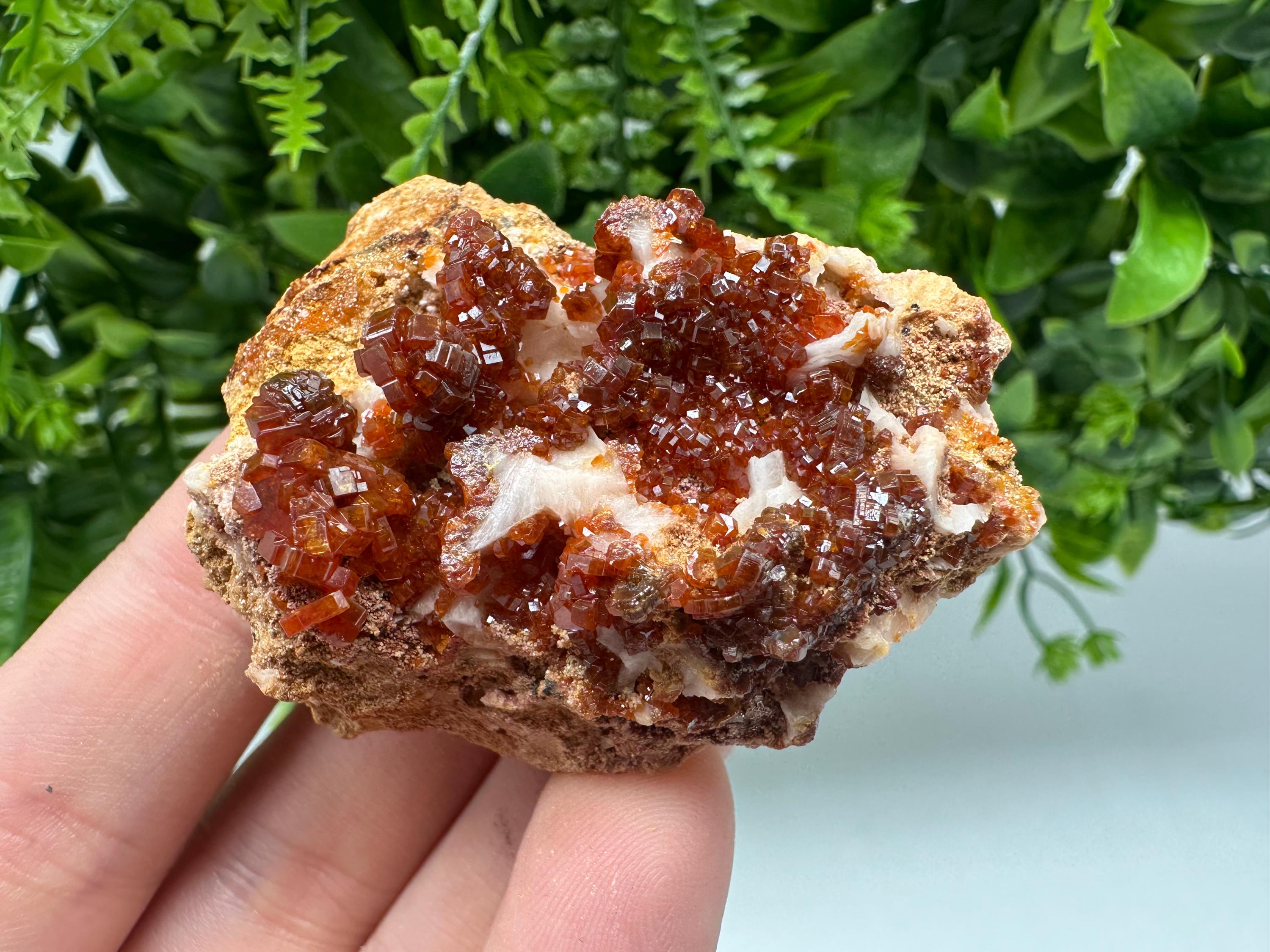 Red Vanadinite on Barite from Marocco,crystal minerals Speciment cluster Vanadinite crystal Vanadinite Geology Vanadinite cluster minerals
