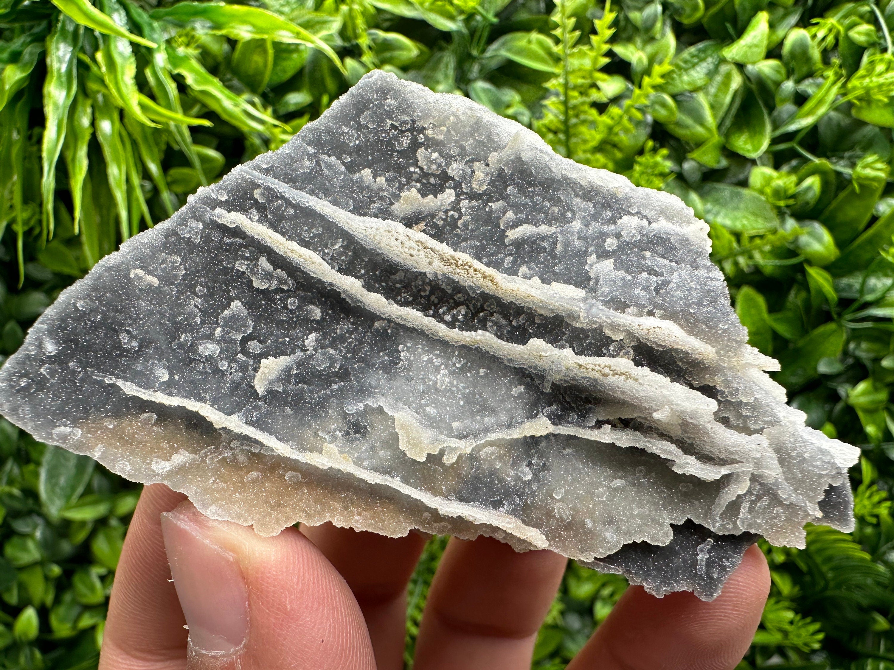 Blue Chalcedony Quartz with Chlorite Inclusions, Bulgaria Crystal Decor