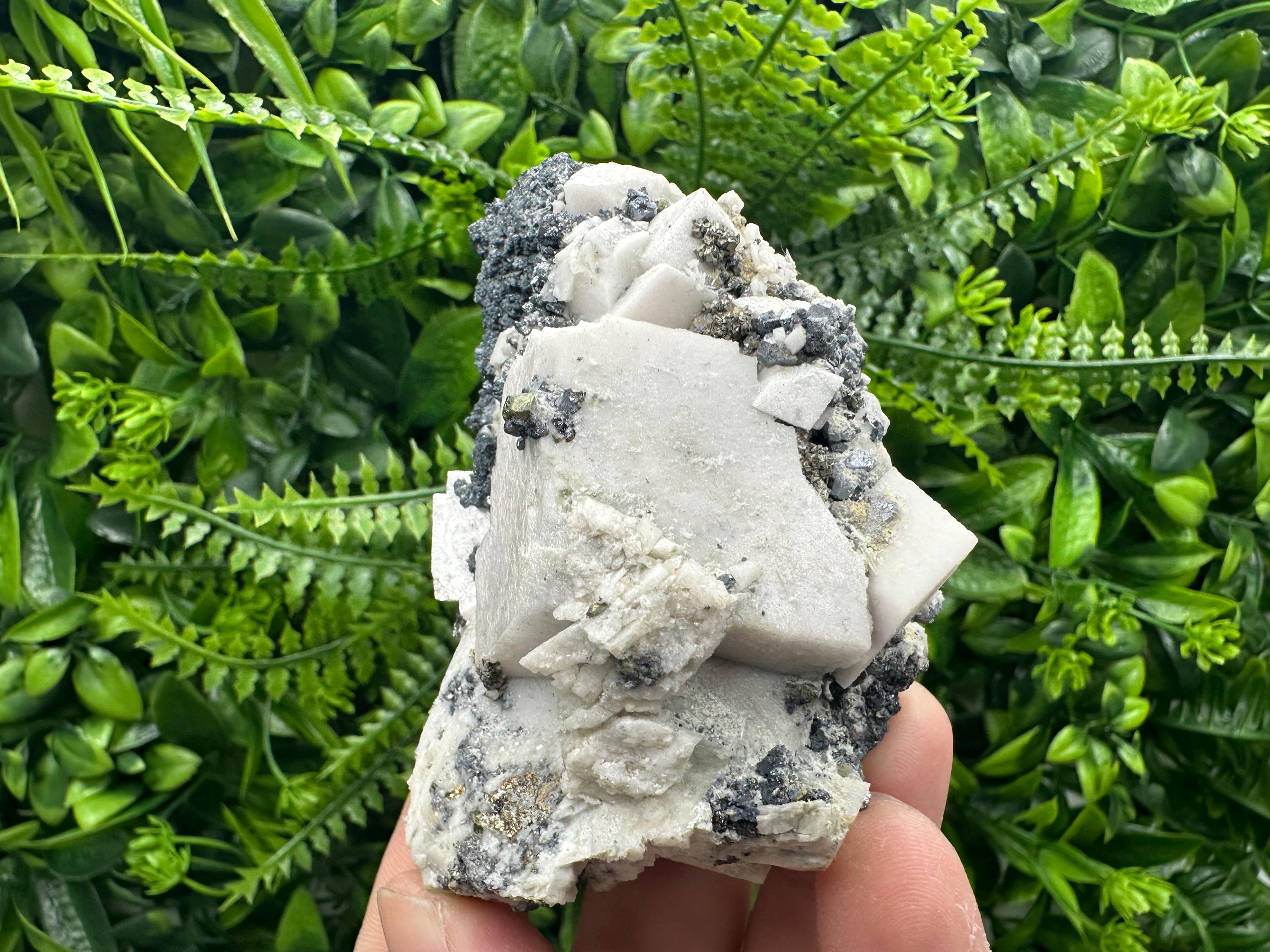 Calcite Pyrite Sphalerite Specimen: Borieva Mine Mineral Decor