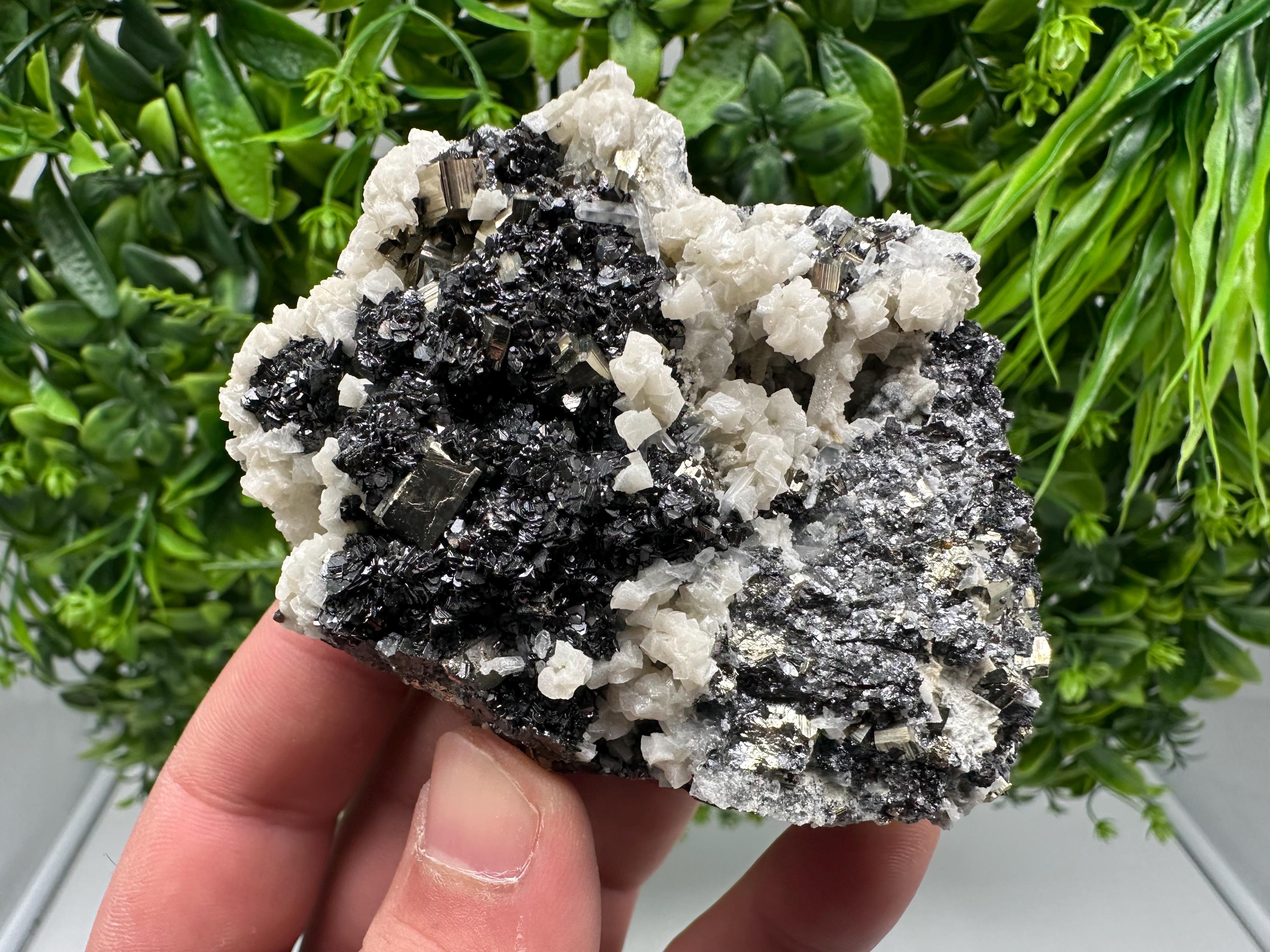 Quartz Calcite Sphalerite Mineral Specimen: Madan Bulgaria Home Decor Stone