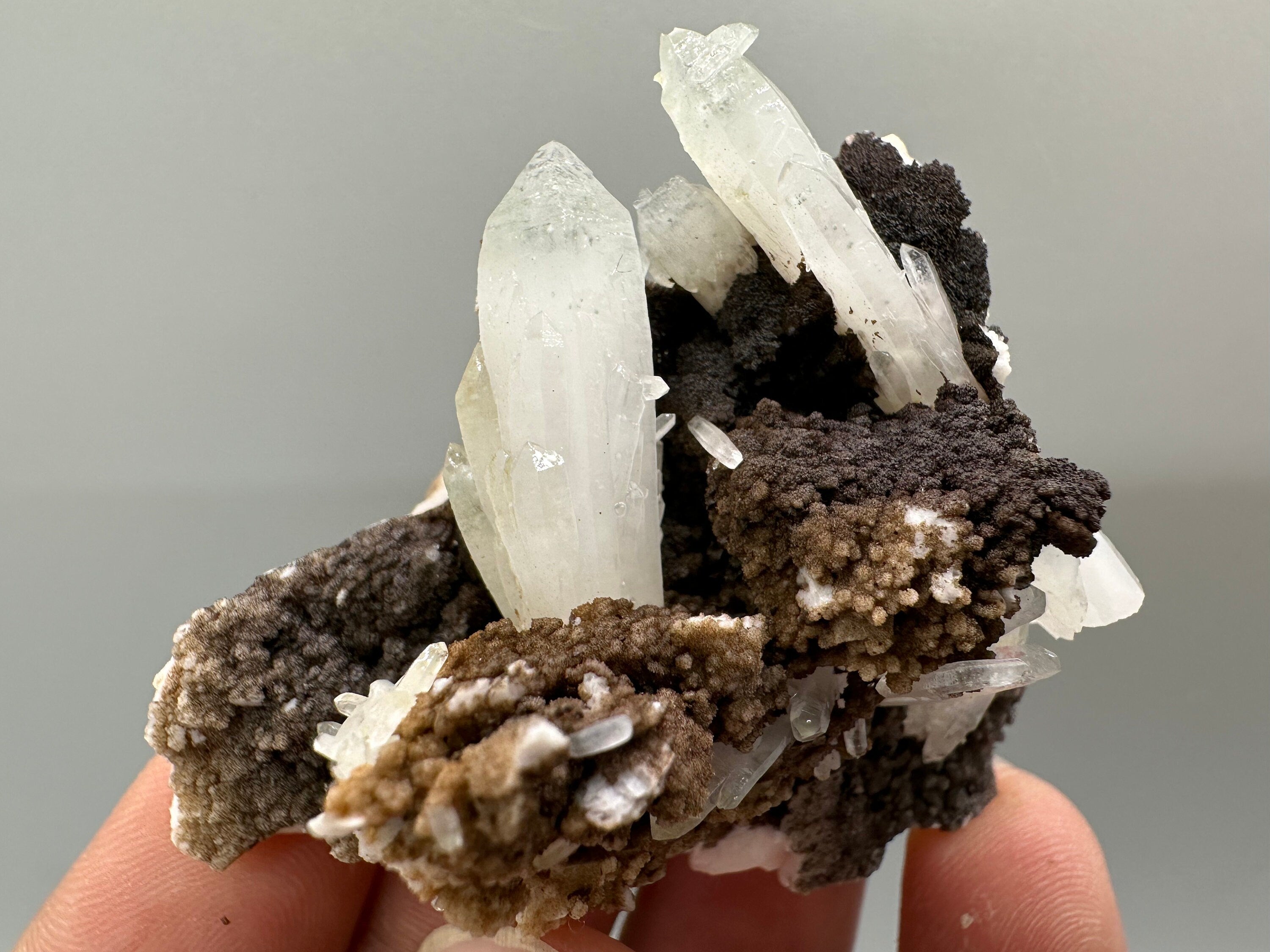 Chlorite Quartz on Rhodochrosite with Dolomite Mineral Souvenir
