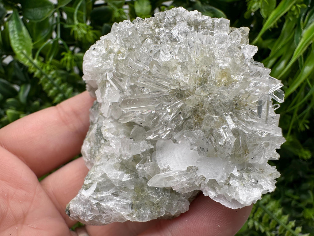 Quartz Calcite on Chlorite Matrix, Rare Mineral Specimen, Bulgaria