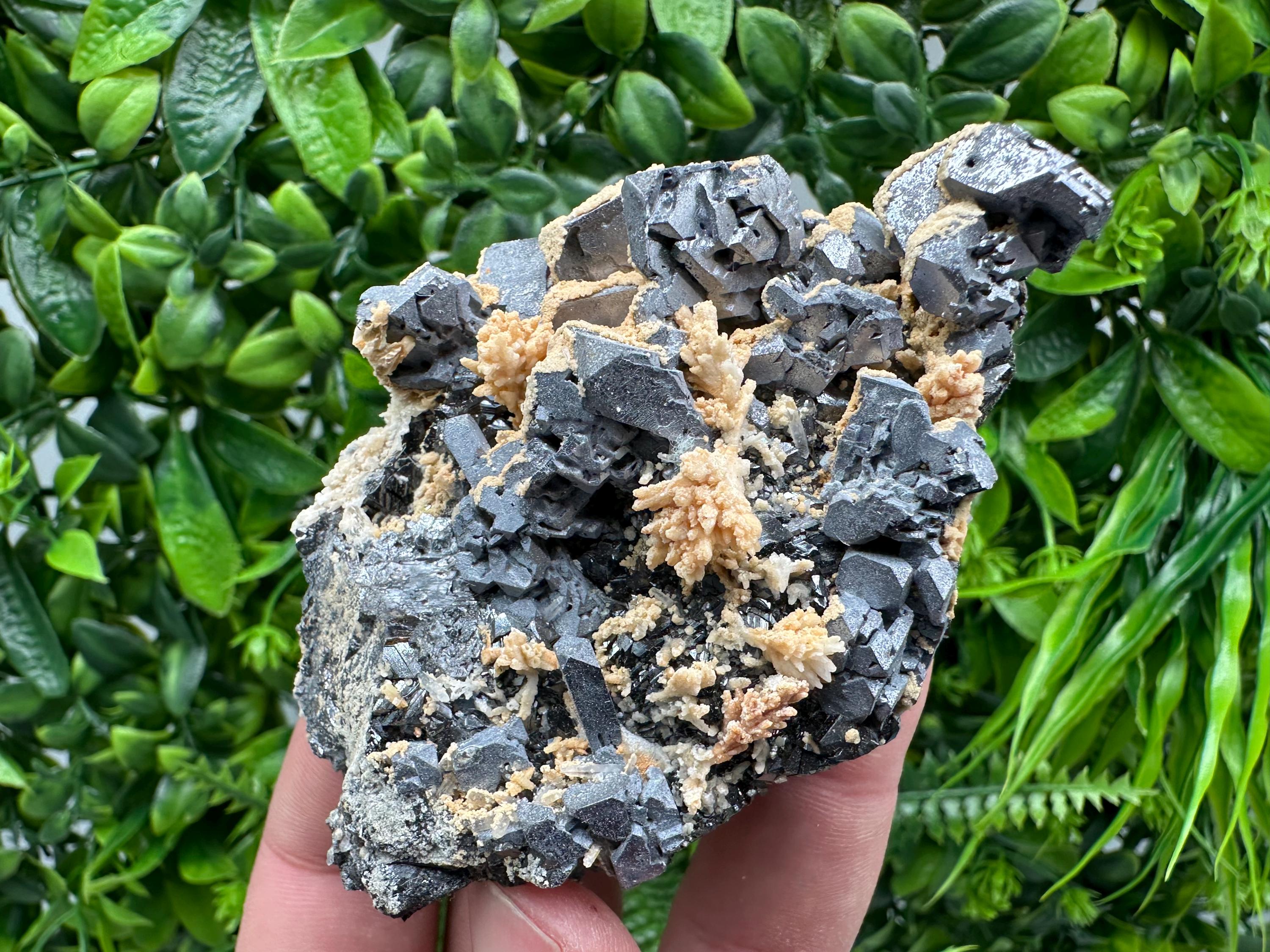 Skeletal Galena with Sphalerite and Calcite - Madan, Bulgaria