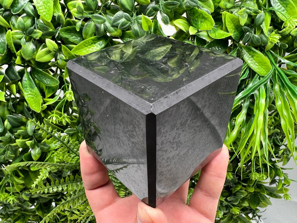 7cm Shungite Cube: Polished EMF Protection Crystal