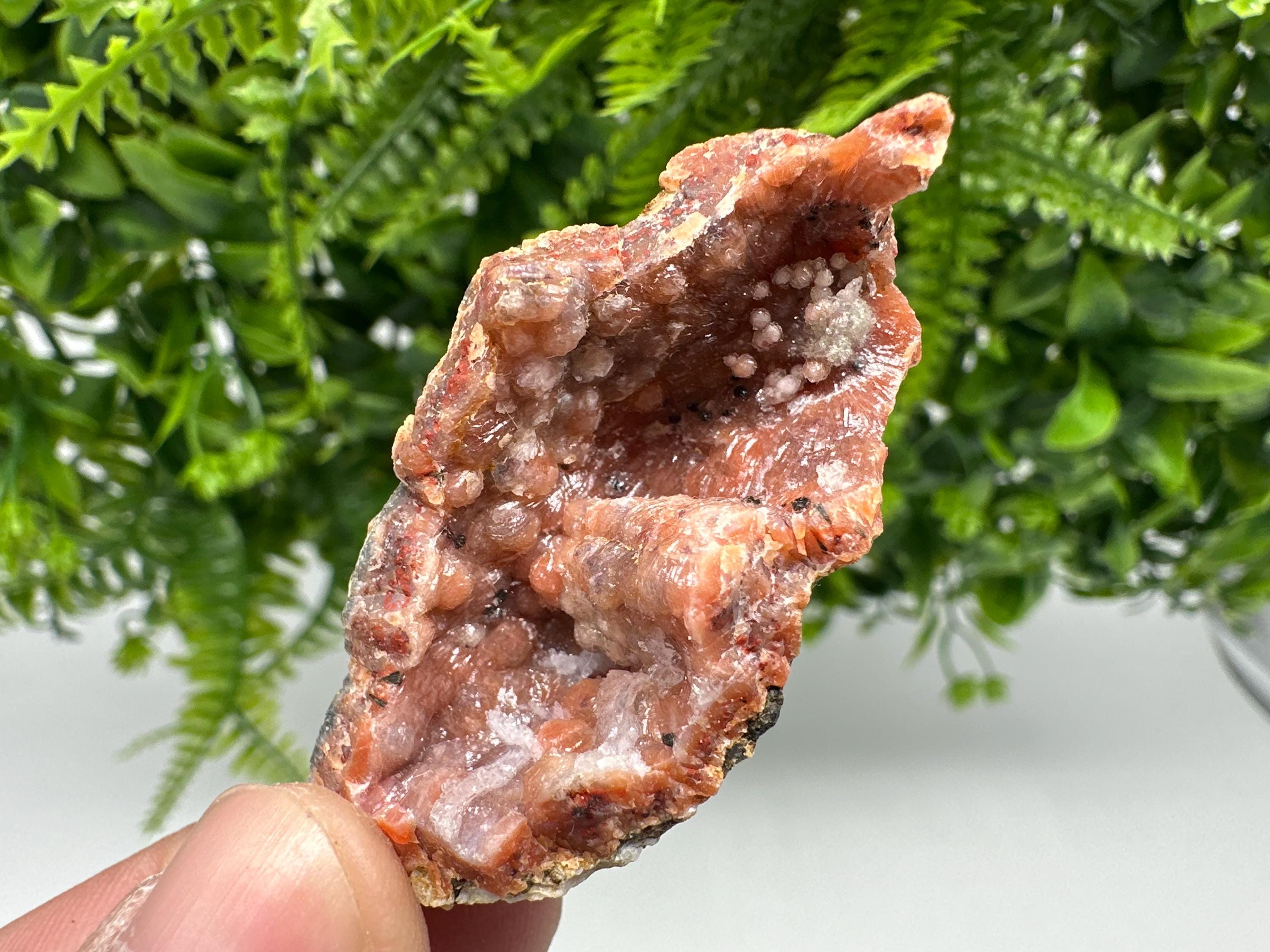 Moroccan Red Chalcedony Crystal Specimen: Rare Mineral Souvenir