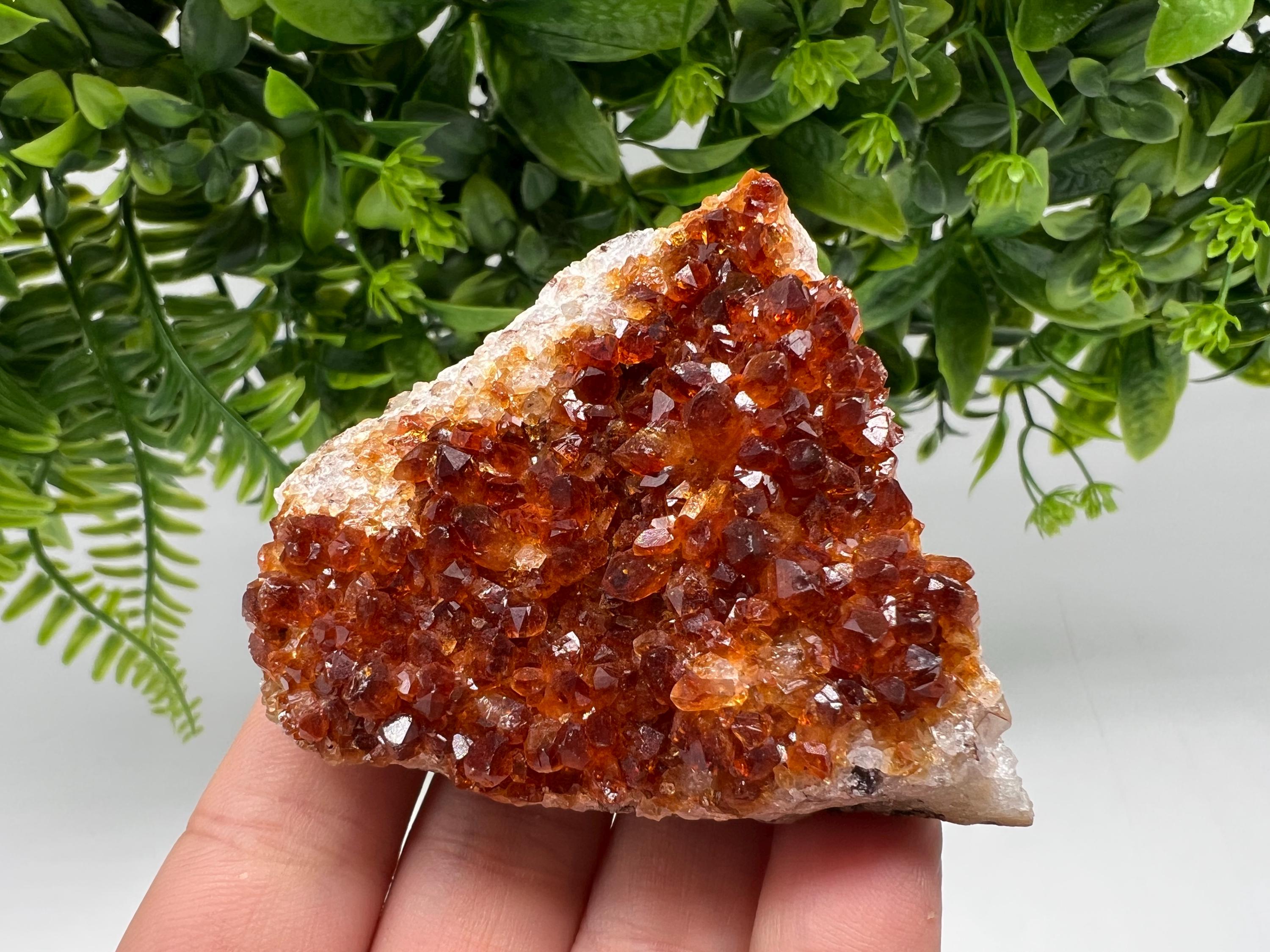Citrine Crystal with Hematite Inclusions: Natural Phantom Cluster