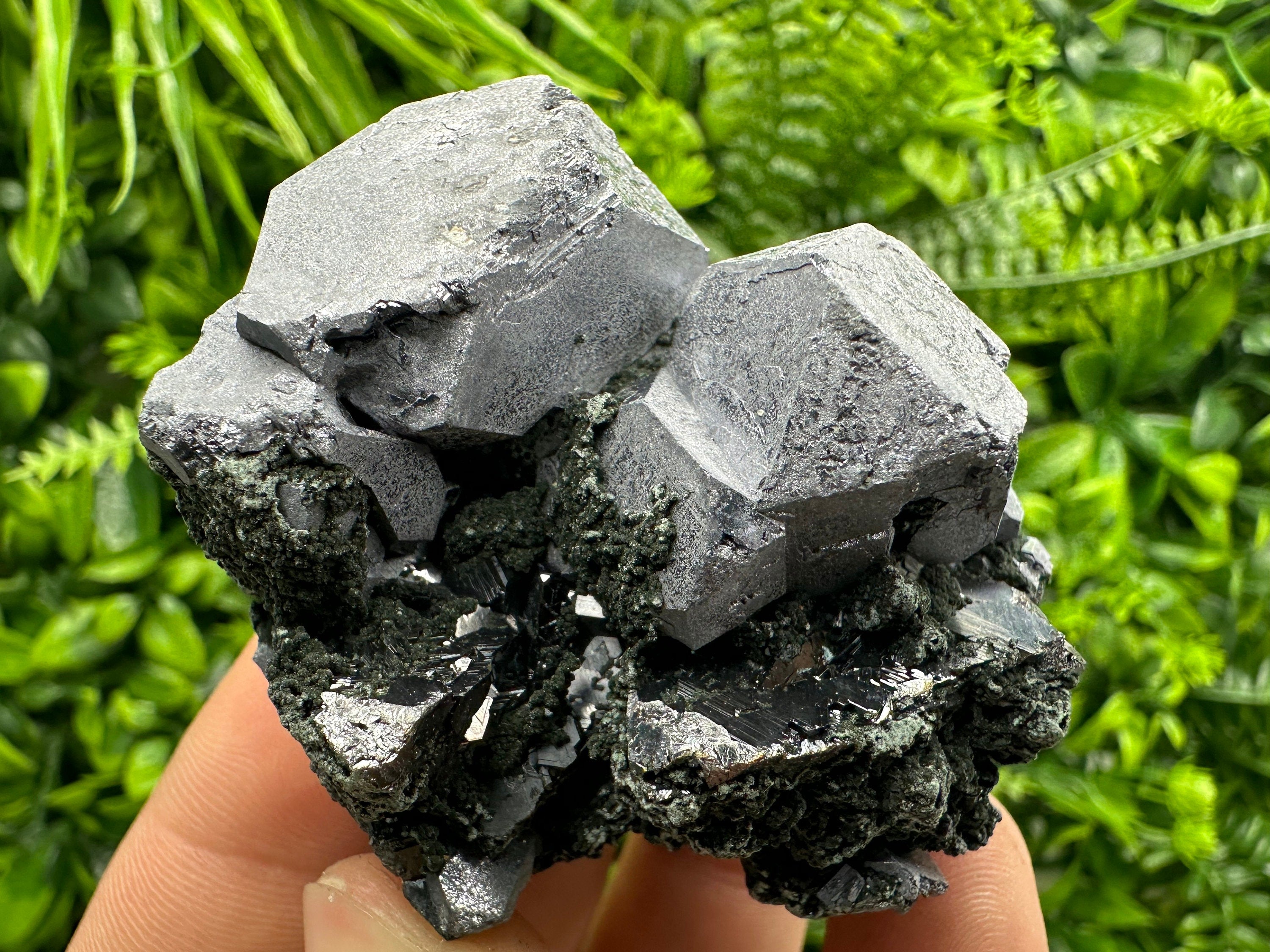 Galena Sphalerite Chlorite Crystal Cluster, Bulgaria Mineral Specimen