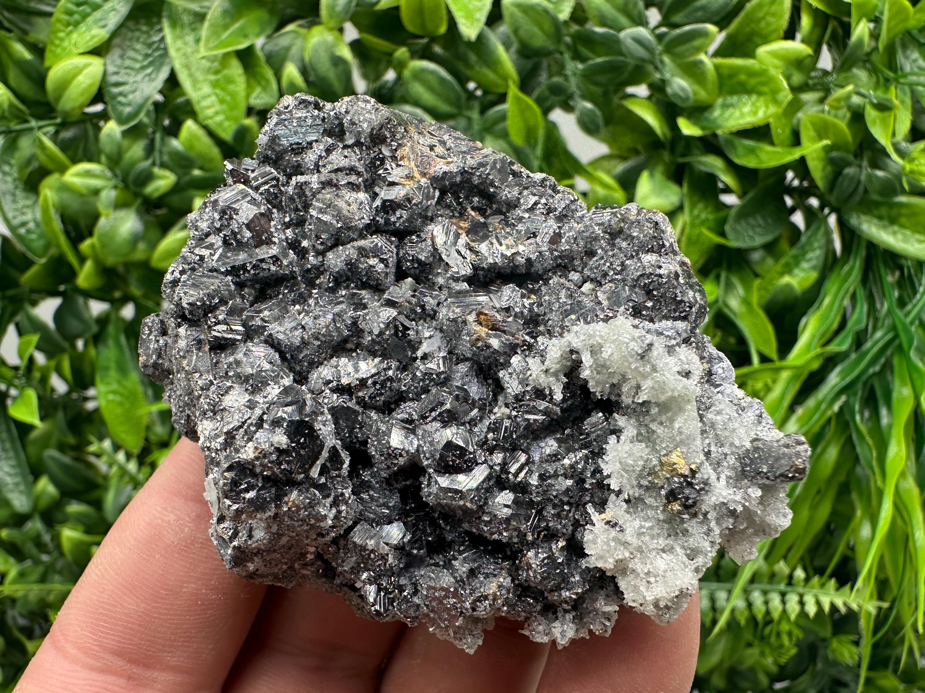 Sphalerite on Green Quartz, Madan Bulgaria, Mineral Specimen