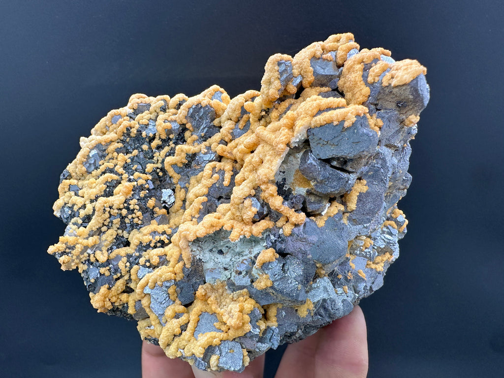 Calcite Dolomite on Galena Sphalerite: Bulgaria Crystal Souvenir