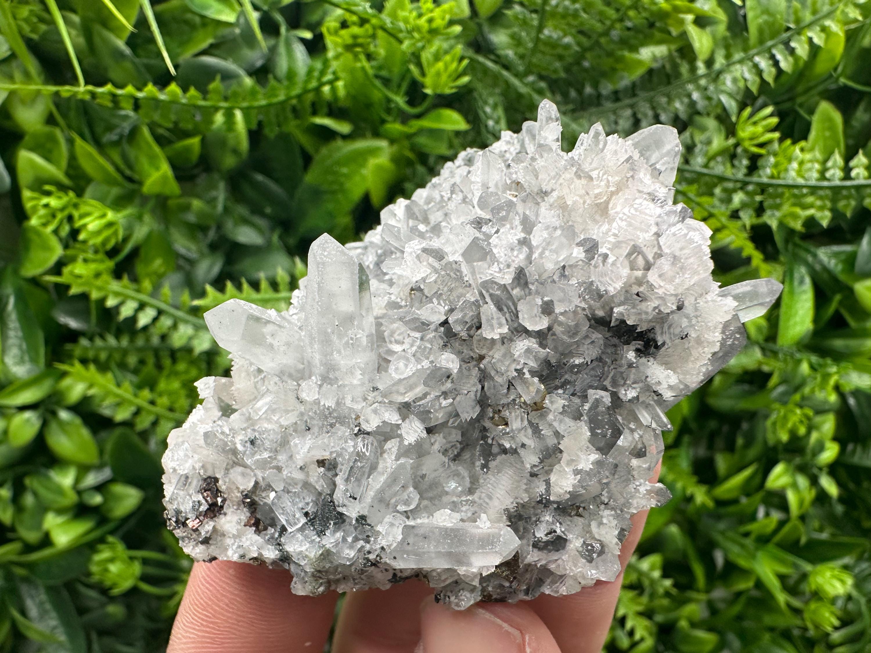 Borieva Mine Quartz Crystal, Calcite, Pyrite Specimen, Home Decor