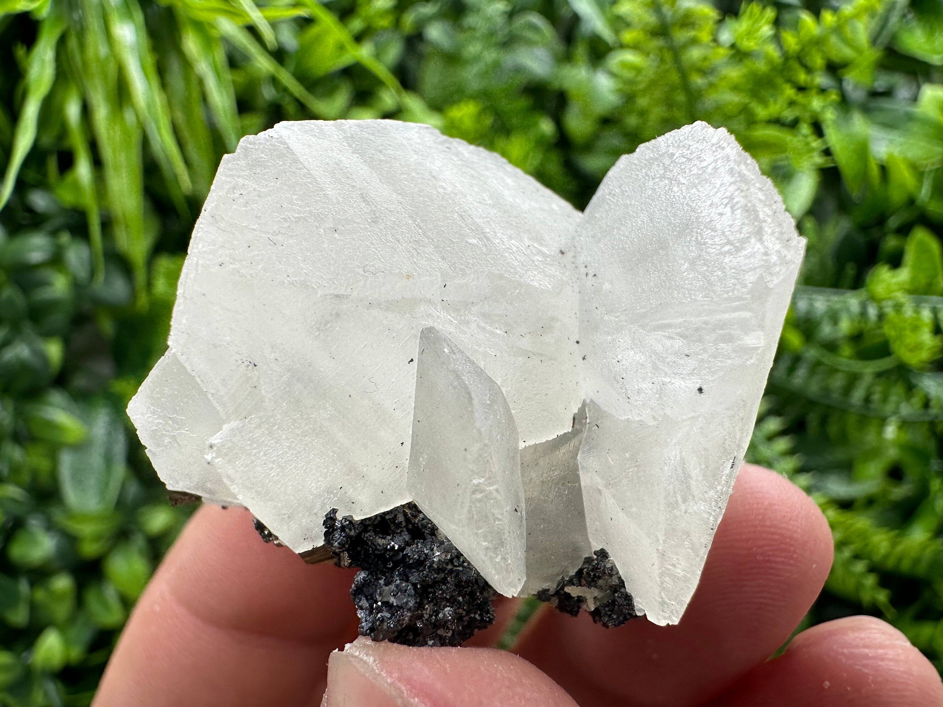White Calcite on Matrix, Madan Bulgaria Crystal Mineral