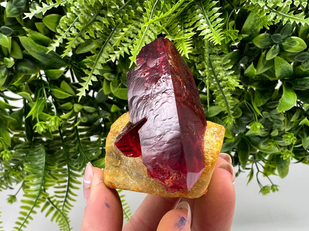 XXL Lab-Grown Pruskite Ruby Crystal on Matrix, Poland