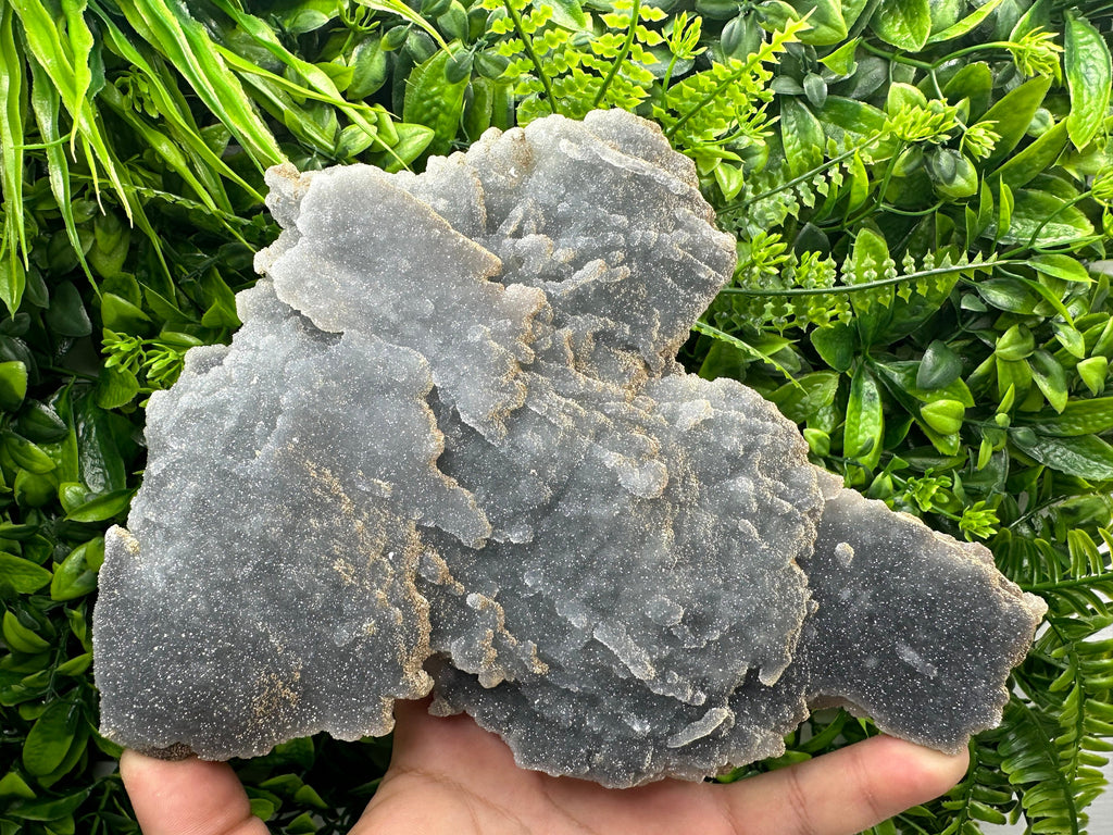 Blue Chalcedony Quartz with Chlorite Inclusions: Bulgarian Crystal Decor